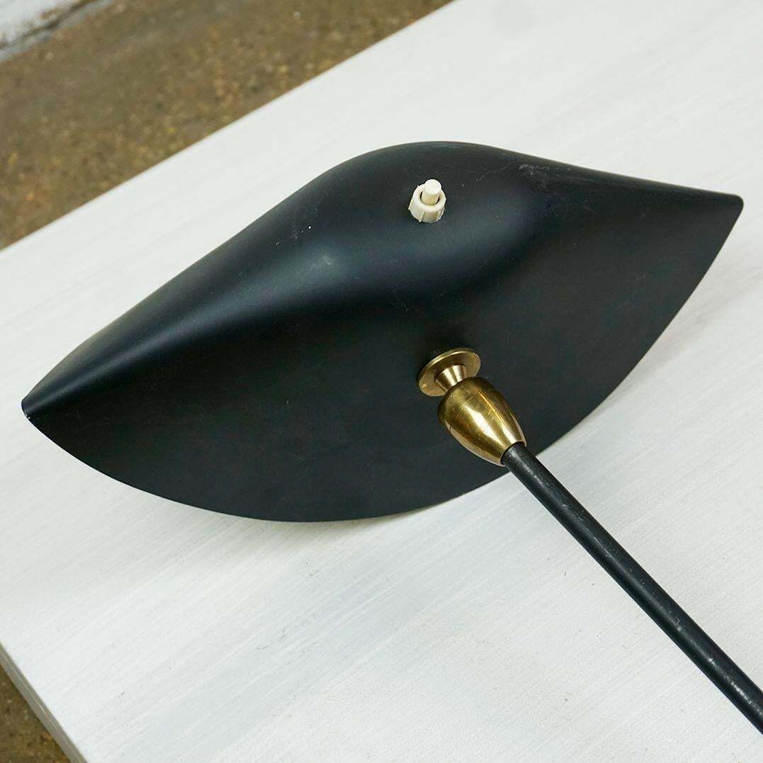 Original Black Single Arm Wall Lamp  By Serge Mouille photo for sale