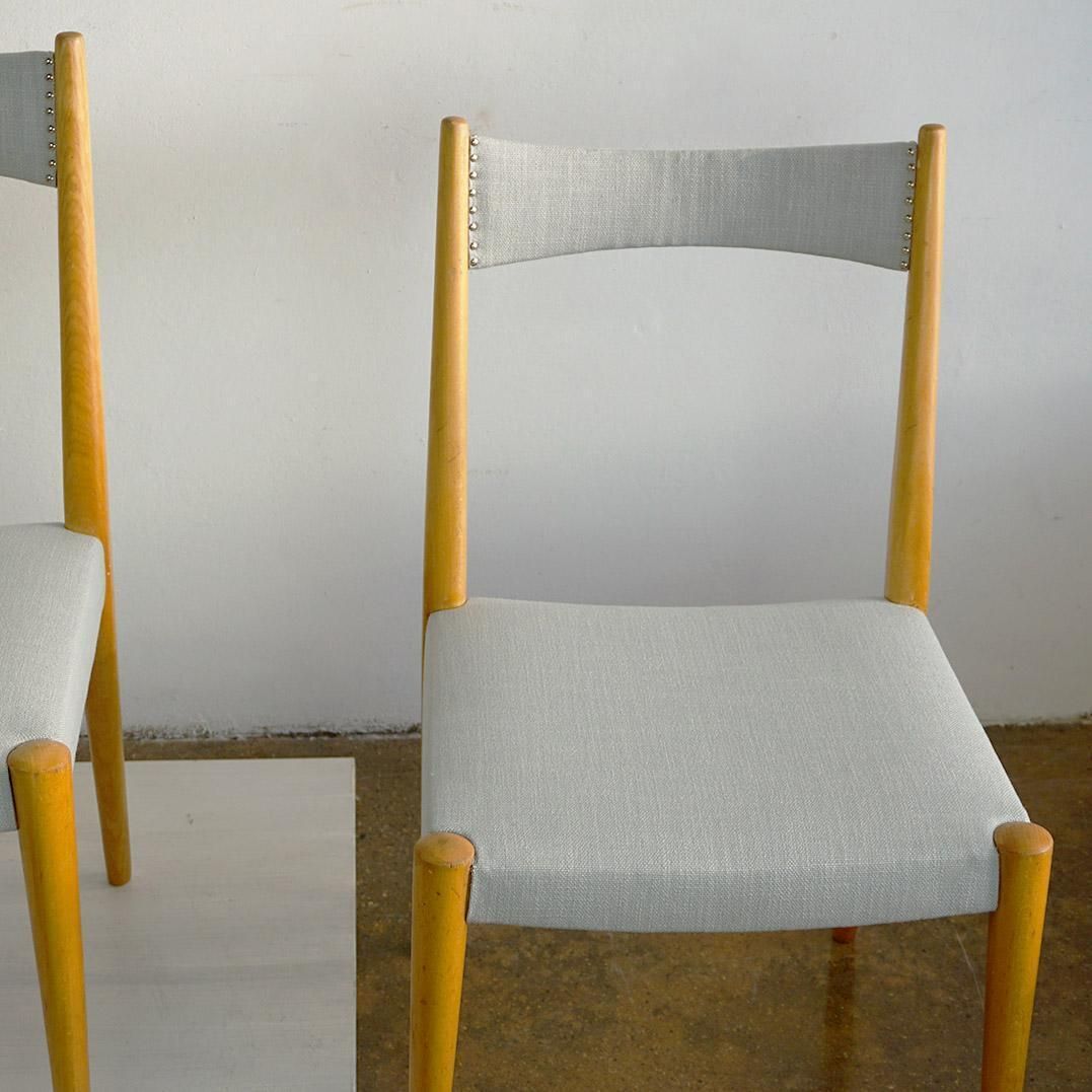 Pair Of Austrian Midcentury Beech Dining Chairs By Anna Lülja Praun photo 1338.0