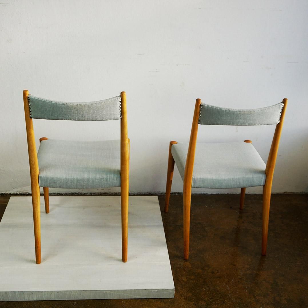 photo furniture Pair Of Austrian Midcentury Beech Dining Chairs By Anna Lülja Praun
