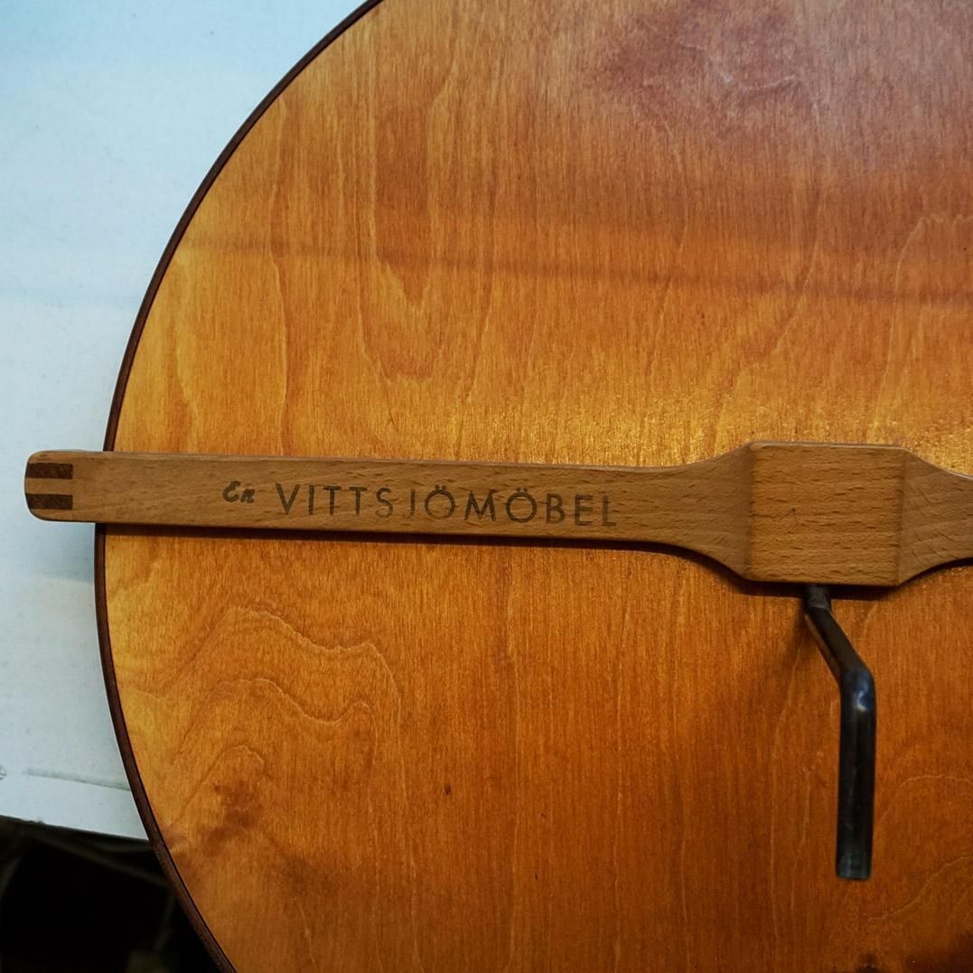 Circular Teak Wall Mirror Attr U. And O. Kristiansson For Luxus Vittsjö Sweden photo buy