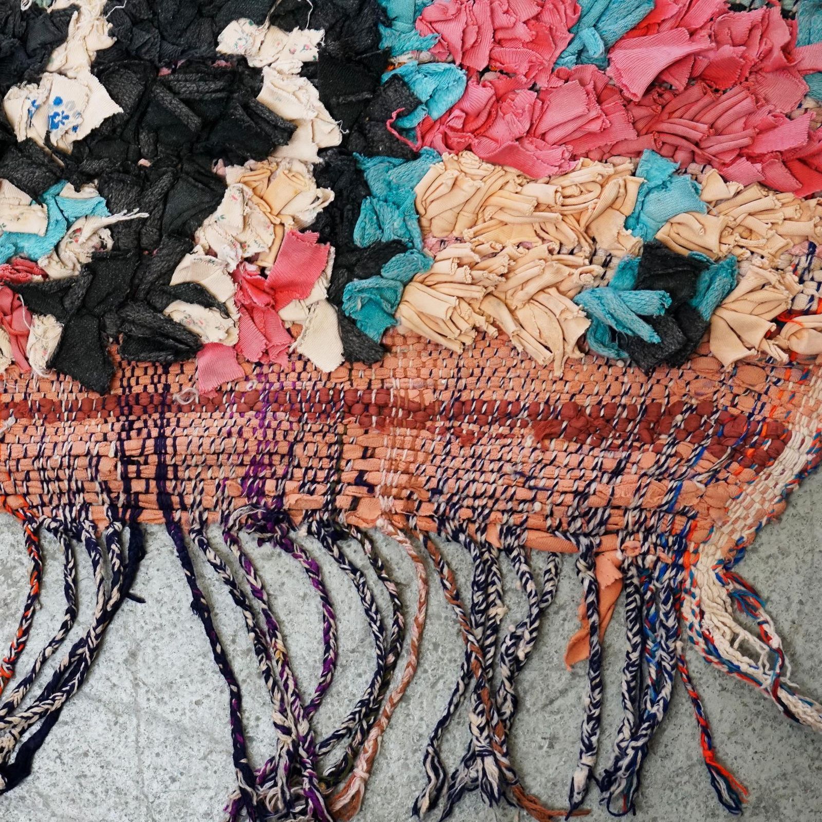 Vintage Multicoloured Hand Knotted Moroccan Berber Boucherouite Rug photo 1029.0