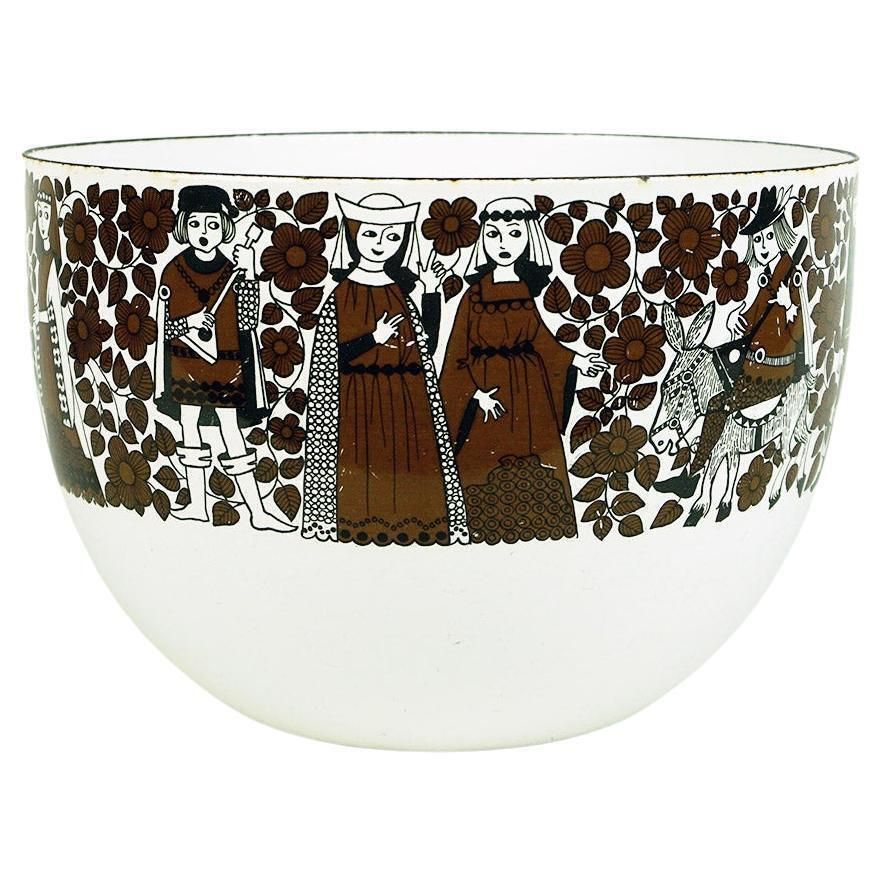Scandinavian White Enamel Bowl By Kaj Franck For Finel Arabia Finland