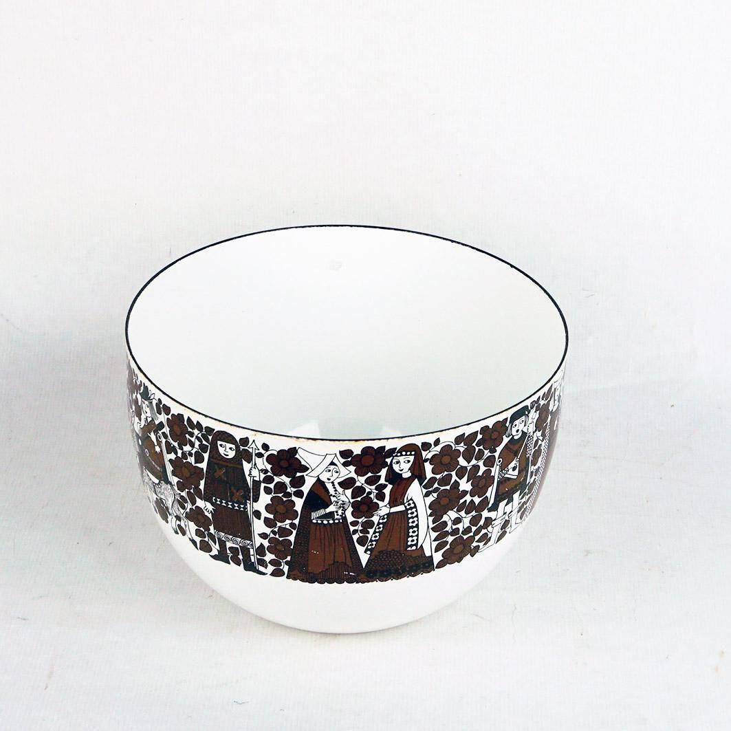 Scandinavian White Enamel Bowl By Kaj Franck For Finel Arabia Finland photo for sale