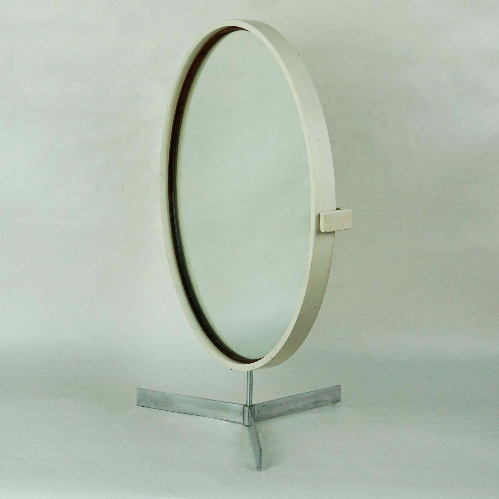 White Scandinavian Modern Table Mirror By U. And O. Kristiansson For Luxus photo furniture