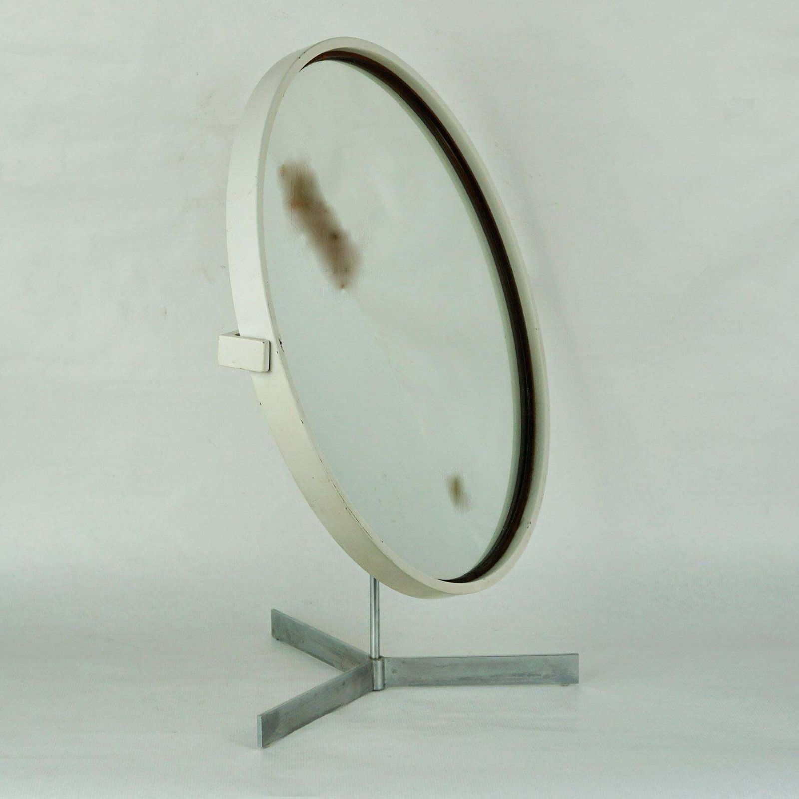 White Scandinavian Modern Table Mirror By U. And O. Kristiansson For Luxus photo vinterior
