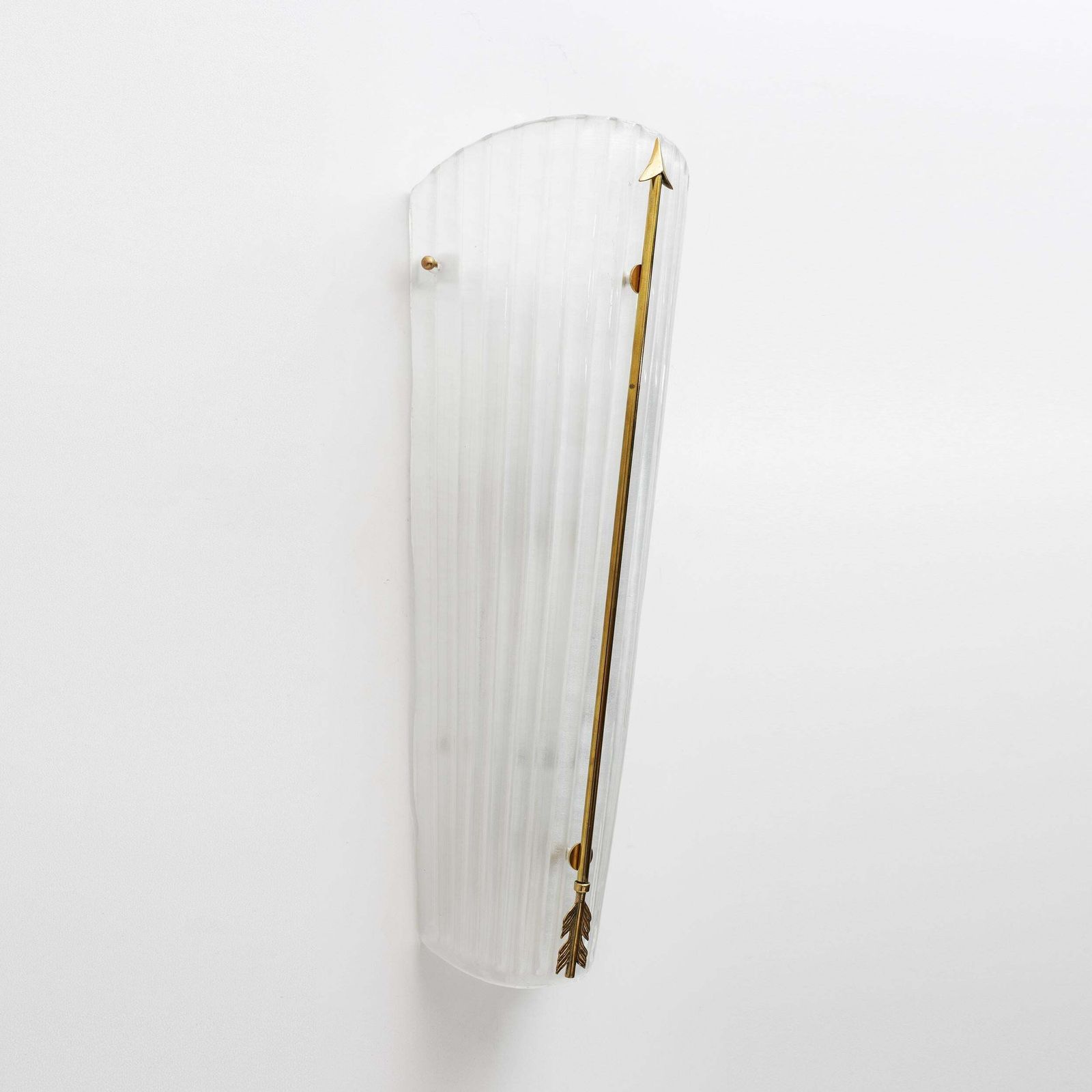 Pair Of Mid Century Modern Style Italian Murano Glass And Brass Sconces photo buy