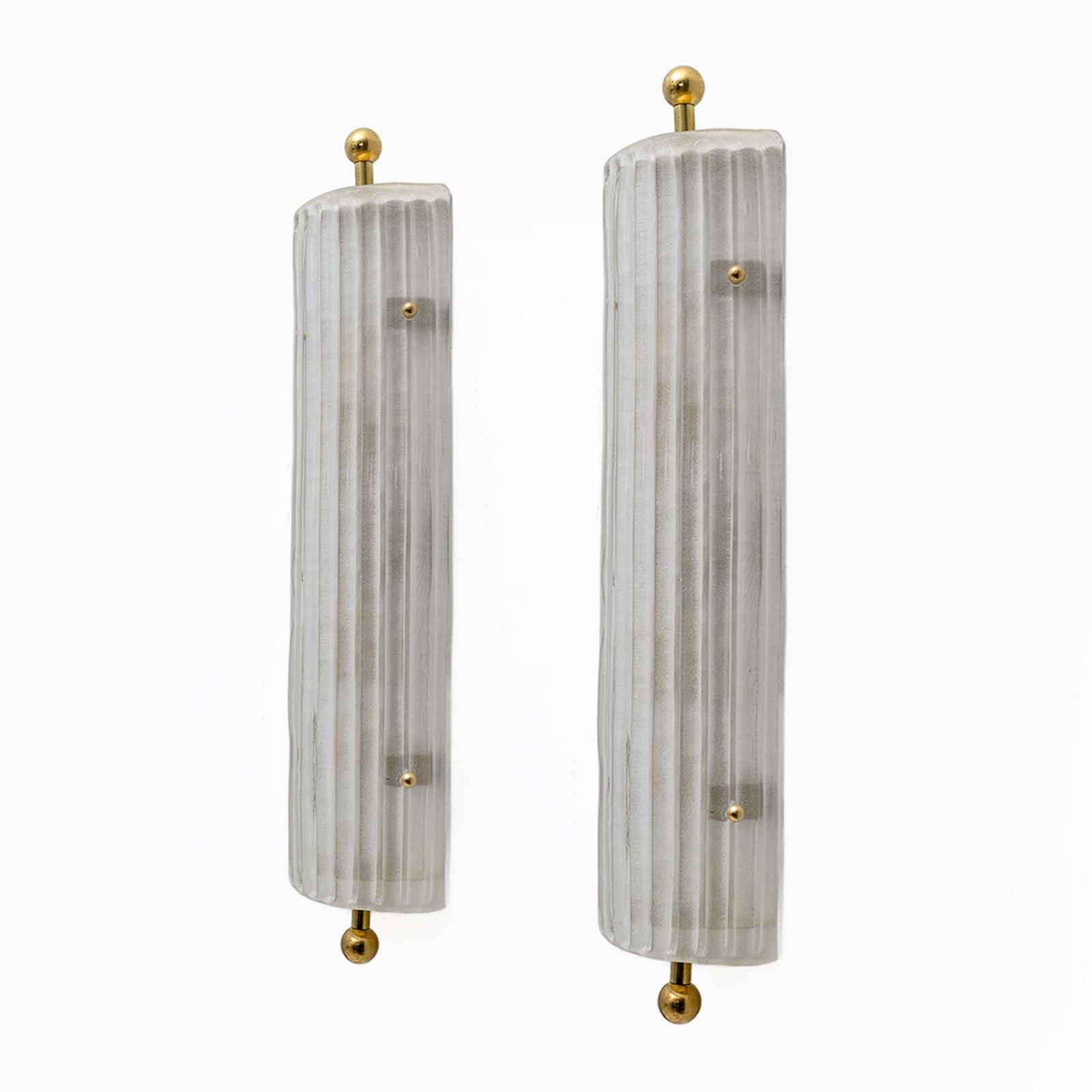 Pair Of Art Dèco Style Italian Murano Glass And Brass Sconces photo furniture
