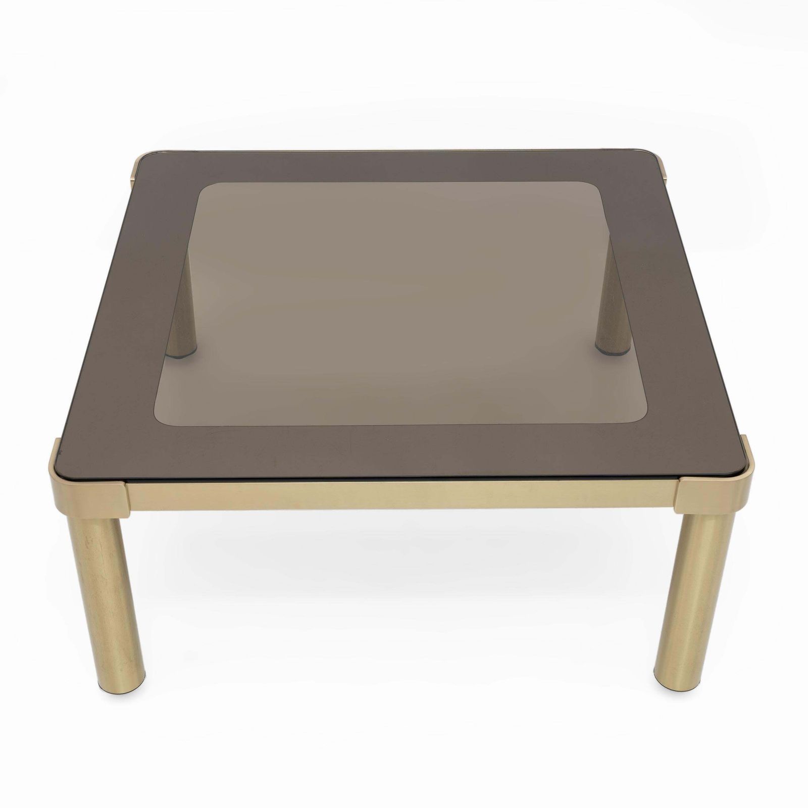 Luciano Frigerio Mid Century Modern Italian Brass And Glass Coffee Table, 1970s photo furniture