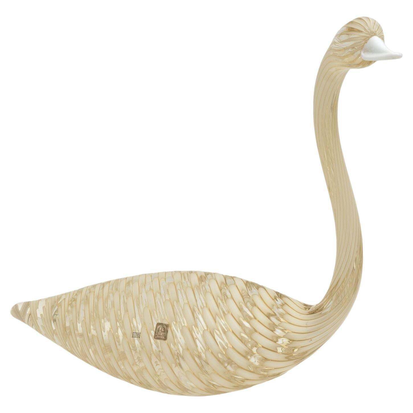 Licio Zanetti Mid Century Modern Murano Blown Glass Swan