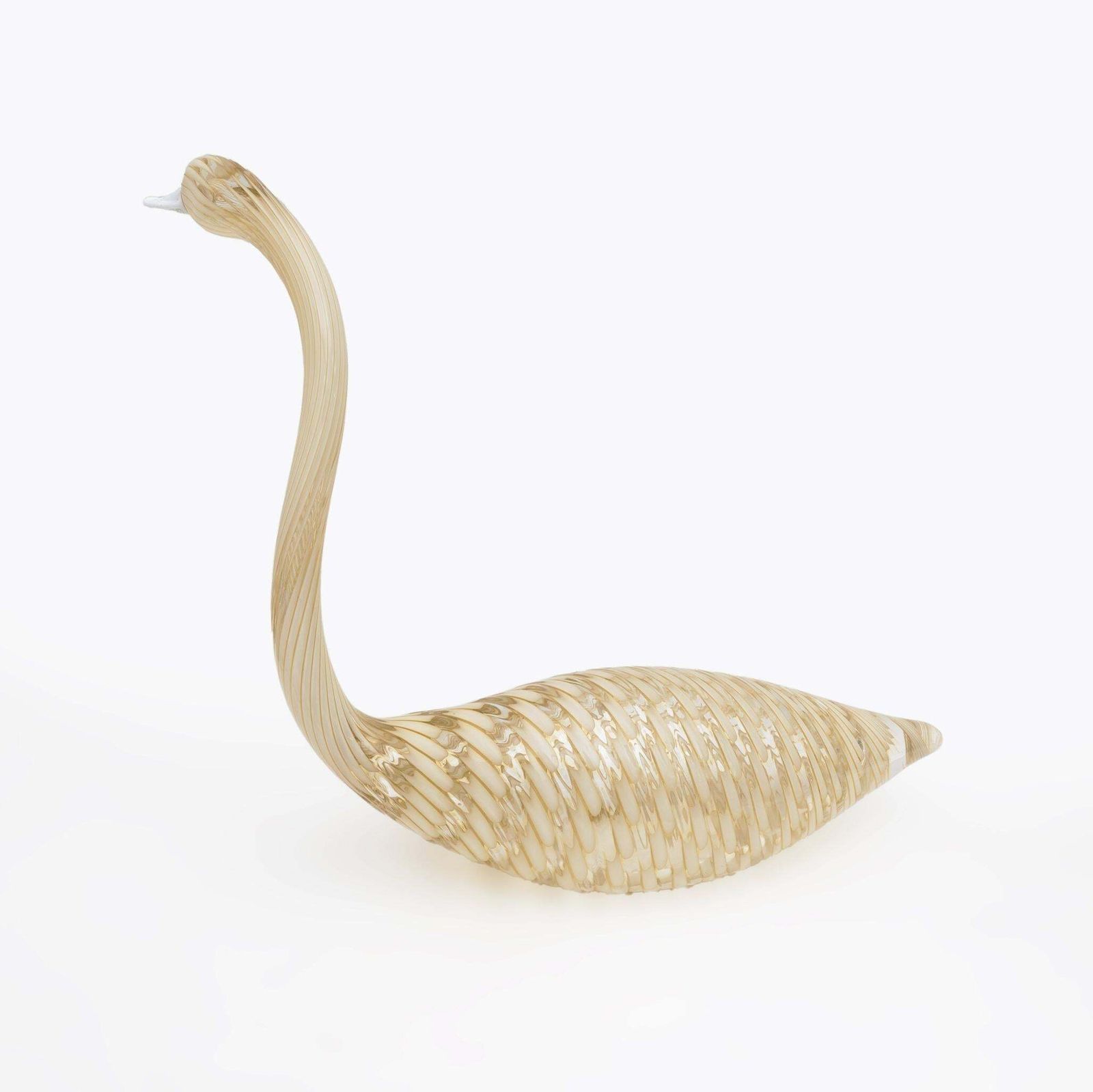 Licio Zanetti Mid Century Modern Murano Blown Glass Swan photo for sale