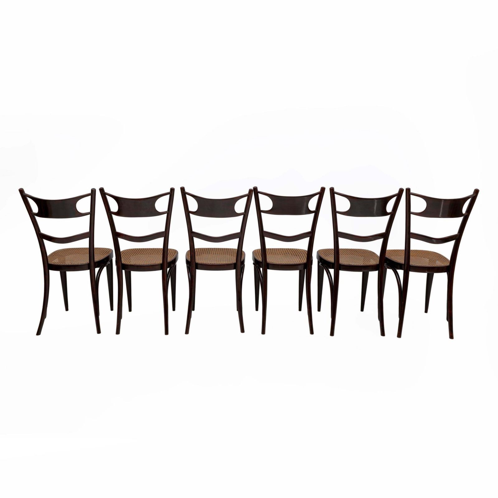 Set Six Early 20th Century Neapolitan Bent Beech Thonet Chairs Sautto & Liberale photo Furniture