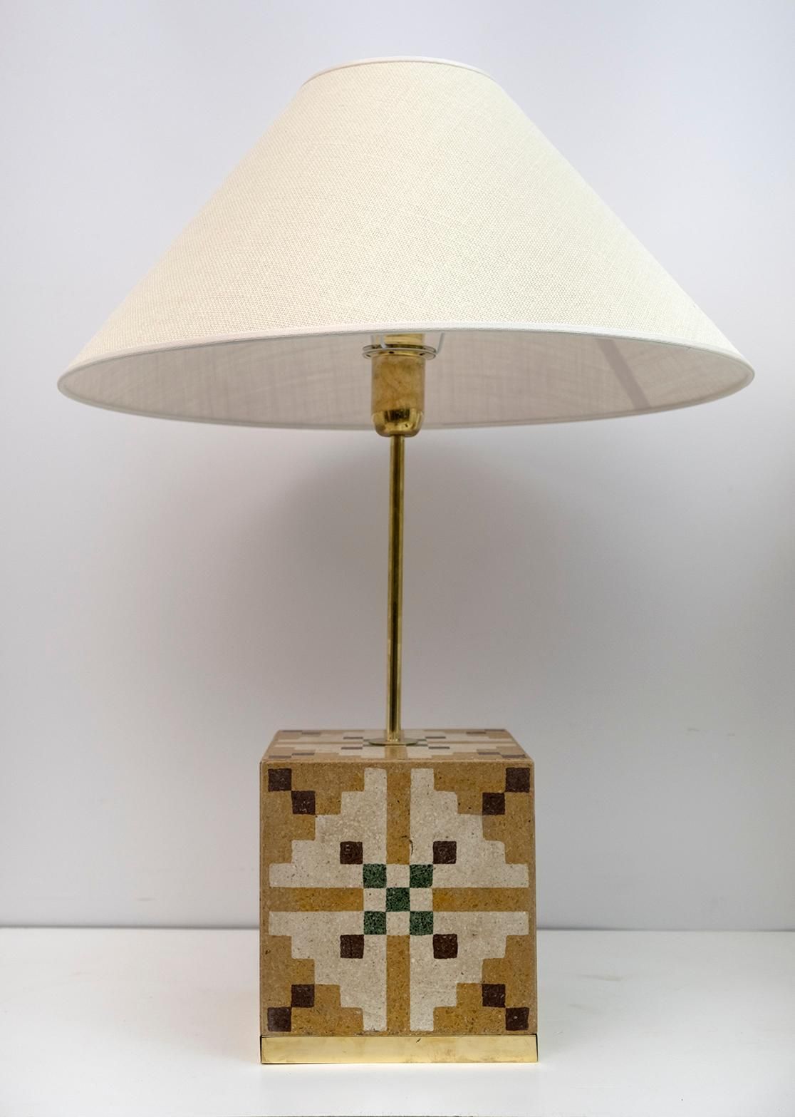Pair Of Liberty Era Italian Cementite Table Lamps photo Lighting