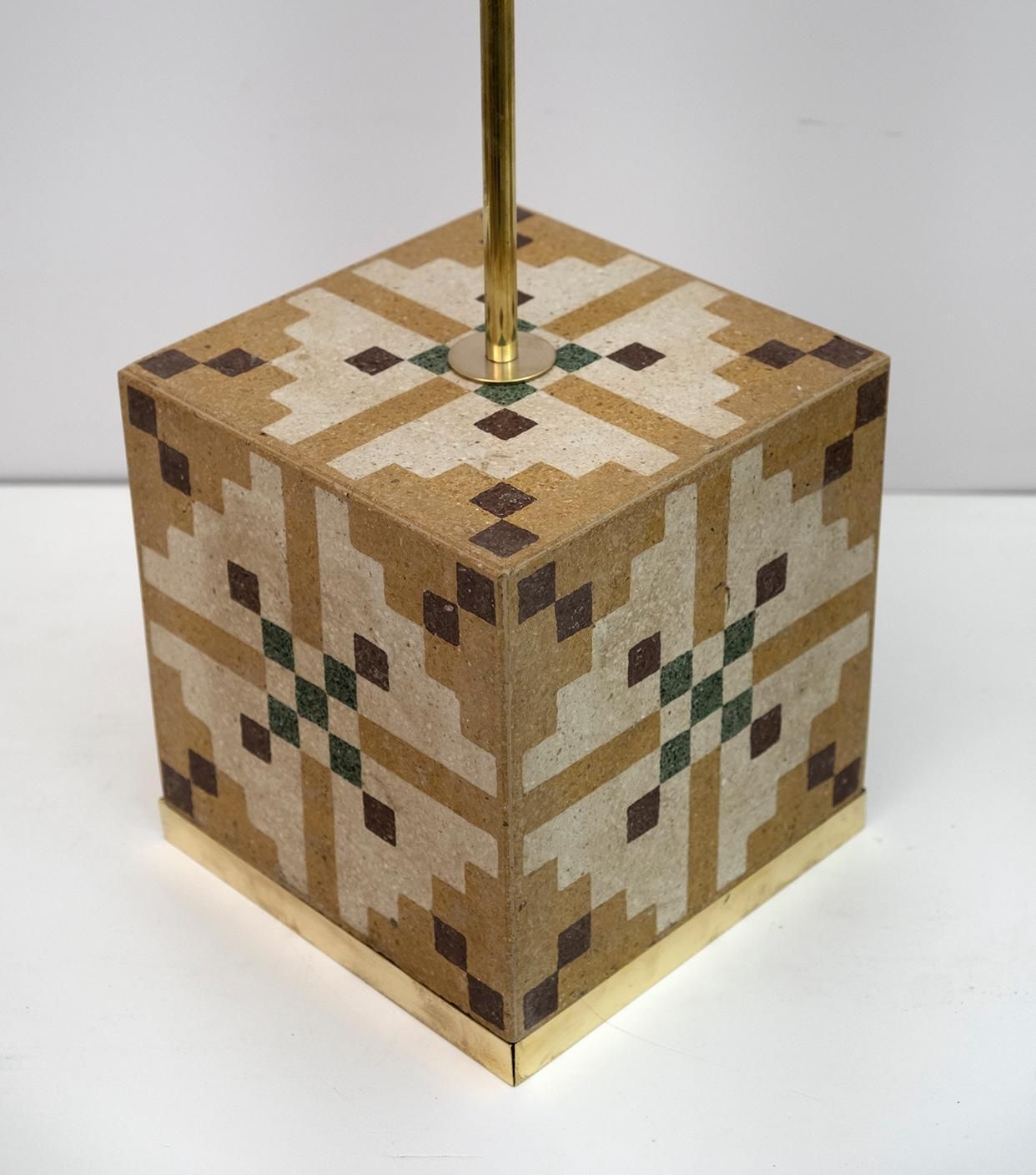 Pair Of Liberty Era Italian Cementite Table Lamps photo vintage