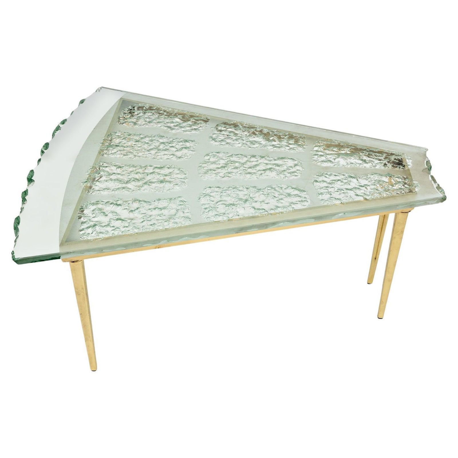 Mid Century Modern Chiseled Glass Coffee Table Attr. Max Ingrand By Fontana Arte