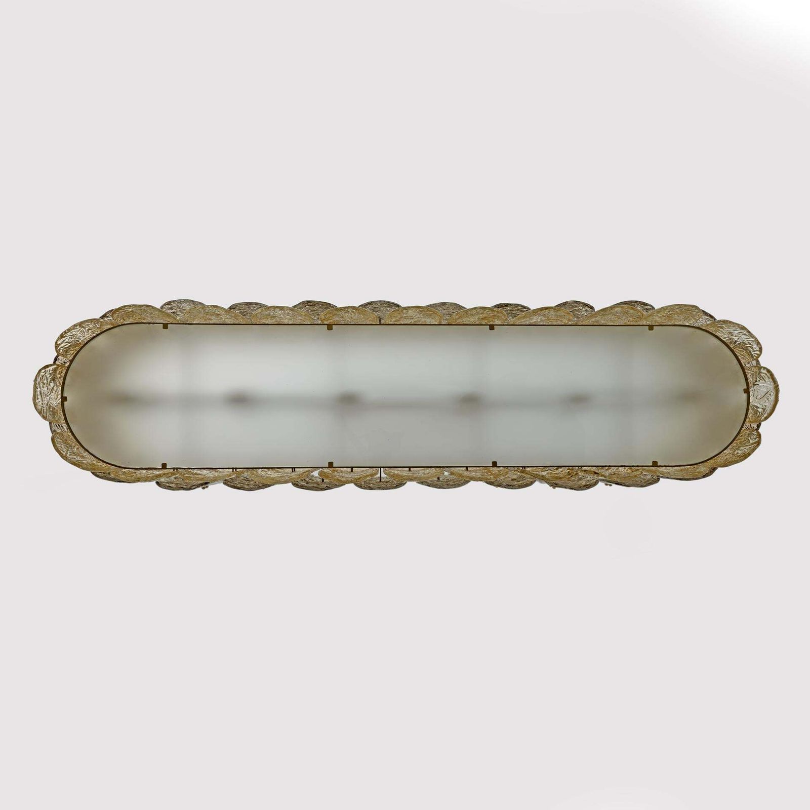 Mid Century Modern Stiyle Italian Brass And Murano Glass Chandelier photo vintage