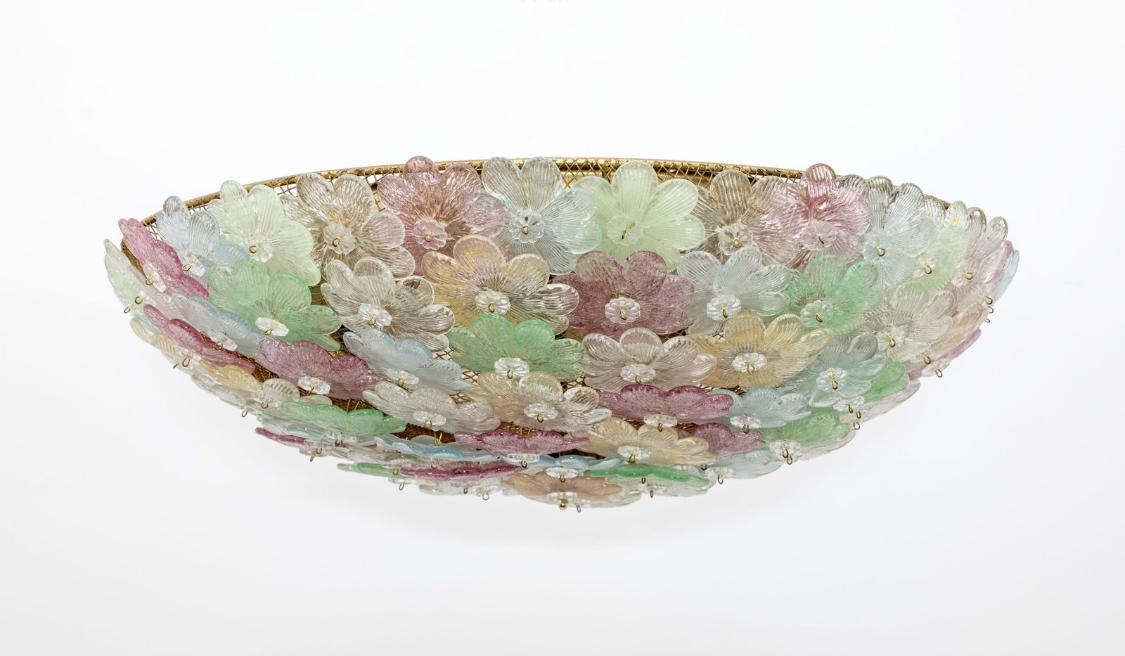 Attributed To Barovier & Toso Mid Century Modern Murano Glass Ceiling Light, 50s photo furniture