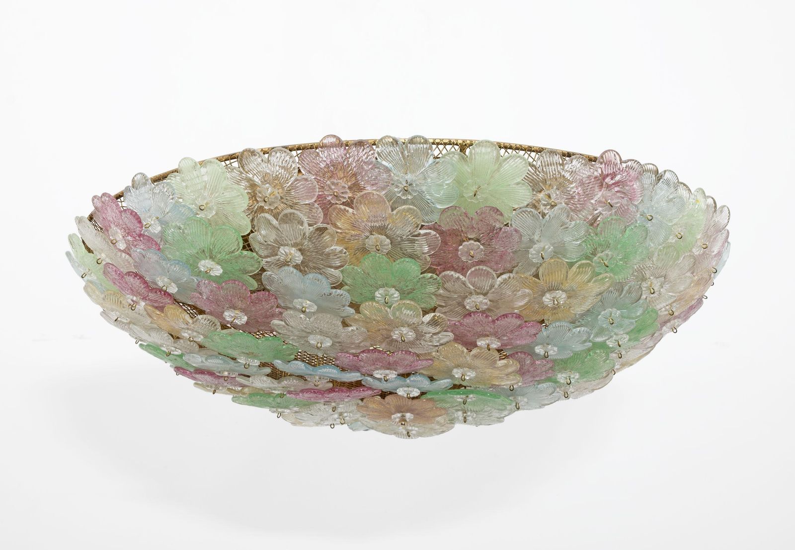 Attributed To Barovier & Toso Mid Century Modern Murano Glass Ceiling Light, 50s photo buy