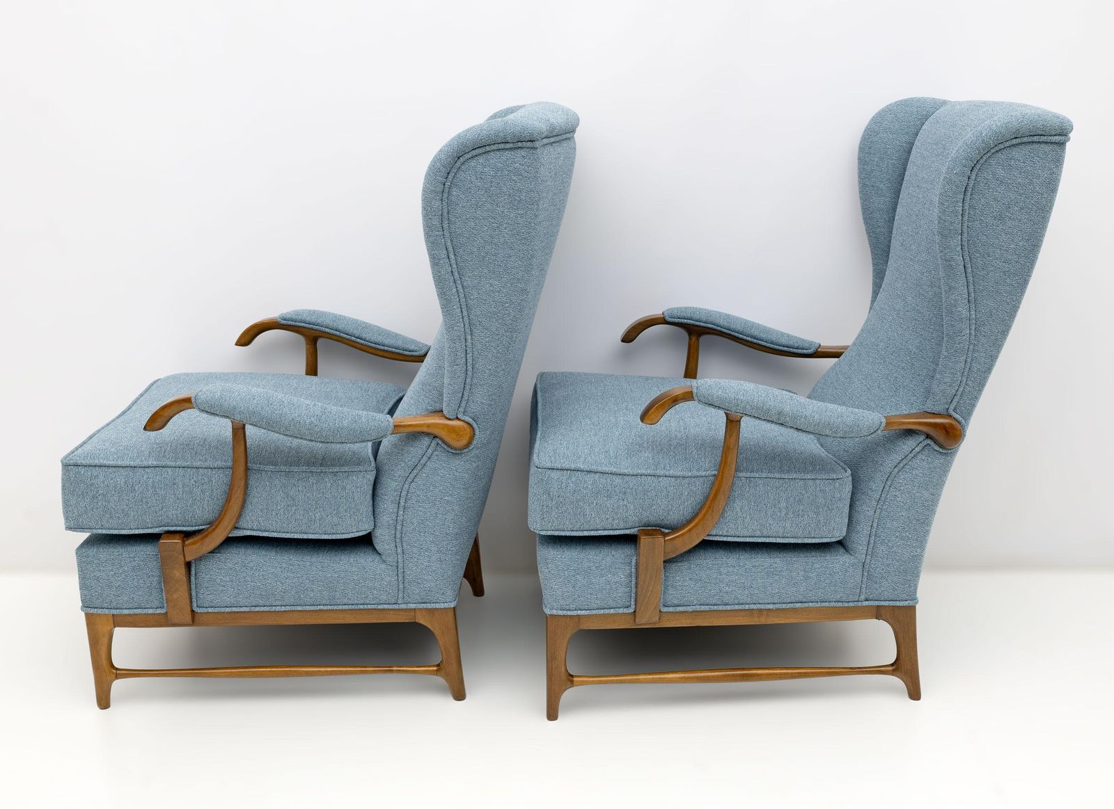 Pair Of Paolo Buffa Mid Century Modern Italian Bouclè Armchairs By Framar, 1950s photo vinterior