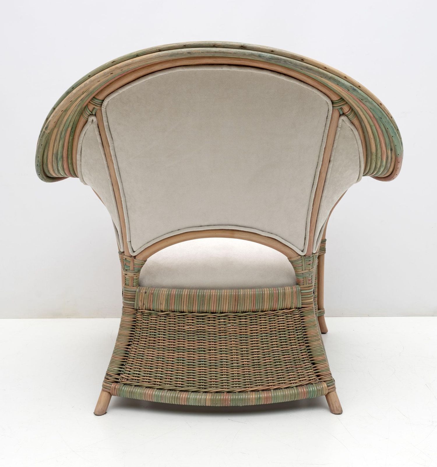 Mid Century Modern Italian Rattan And Wicker Two Armchairs And Sofa, 1970s photo vintage