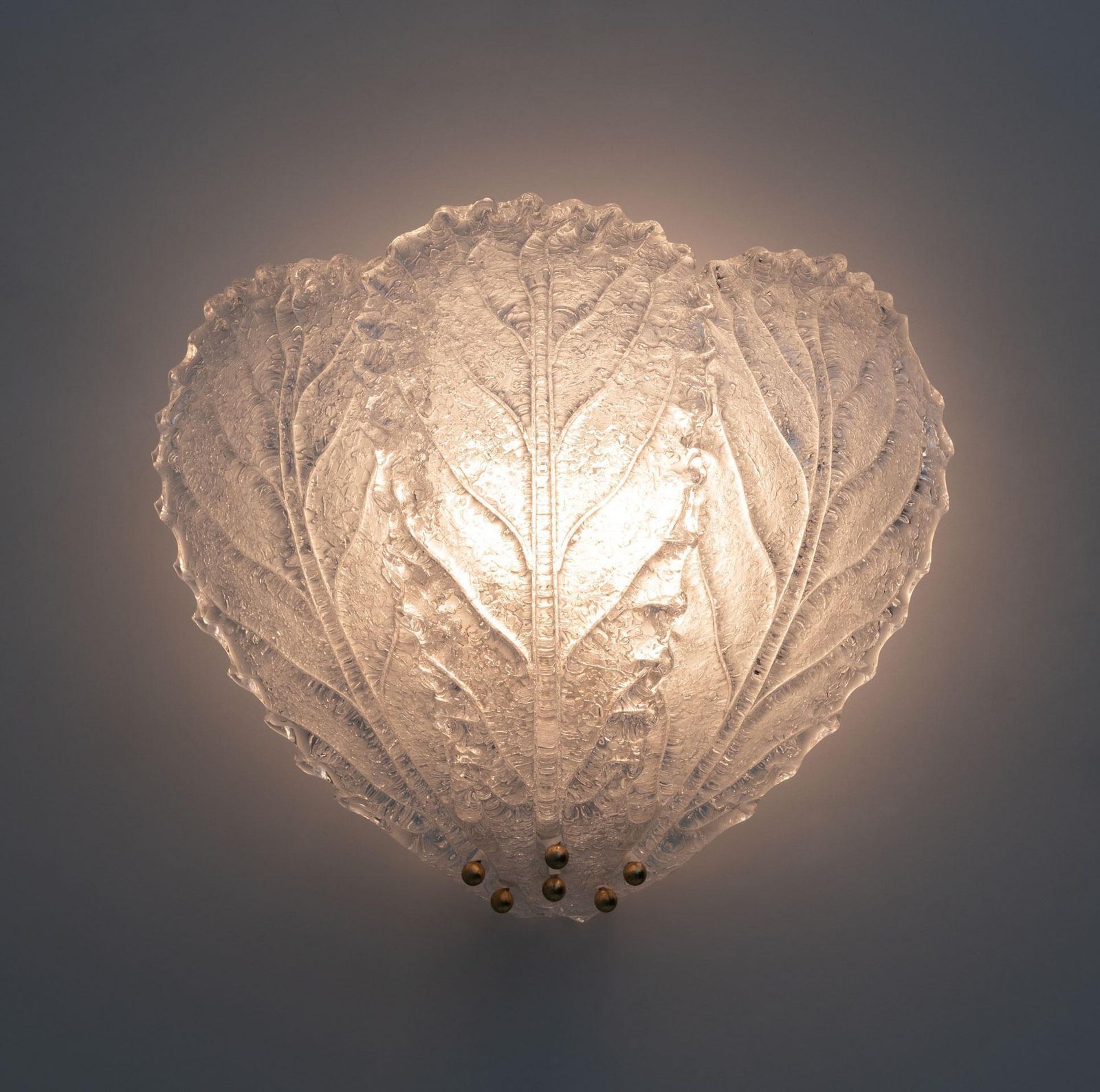 Set Of Three Mid Century Modern Italian Murano Glass Sconces By Sylcom, 60s photo Lighting