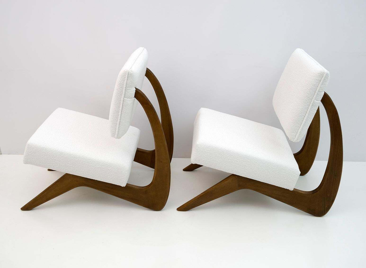 Pair Of Adrian Pearsall Midcentury Walnut Lounge Chairs For Craft Associates photo for sale