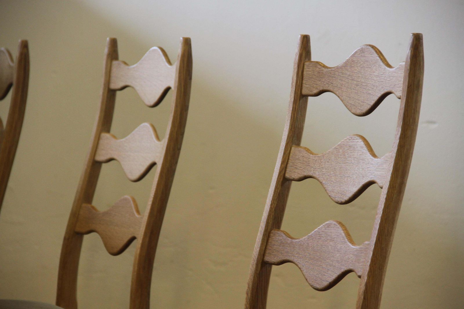 Highback / Ladderback Oak Chairs Style Of Henning Kjærnulf, 1960s, Set Of 4 photo Furniture