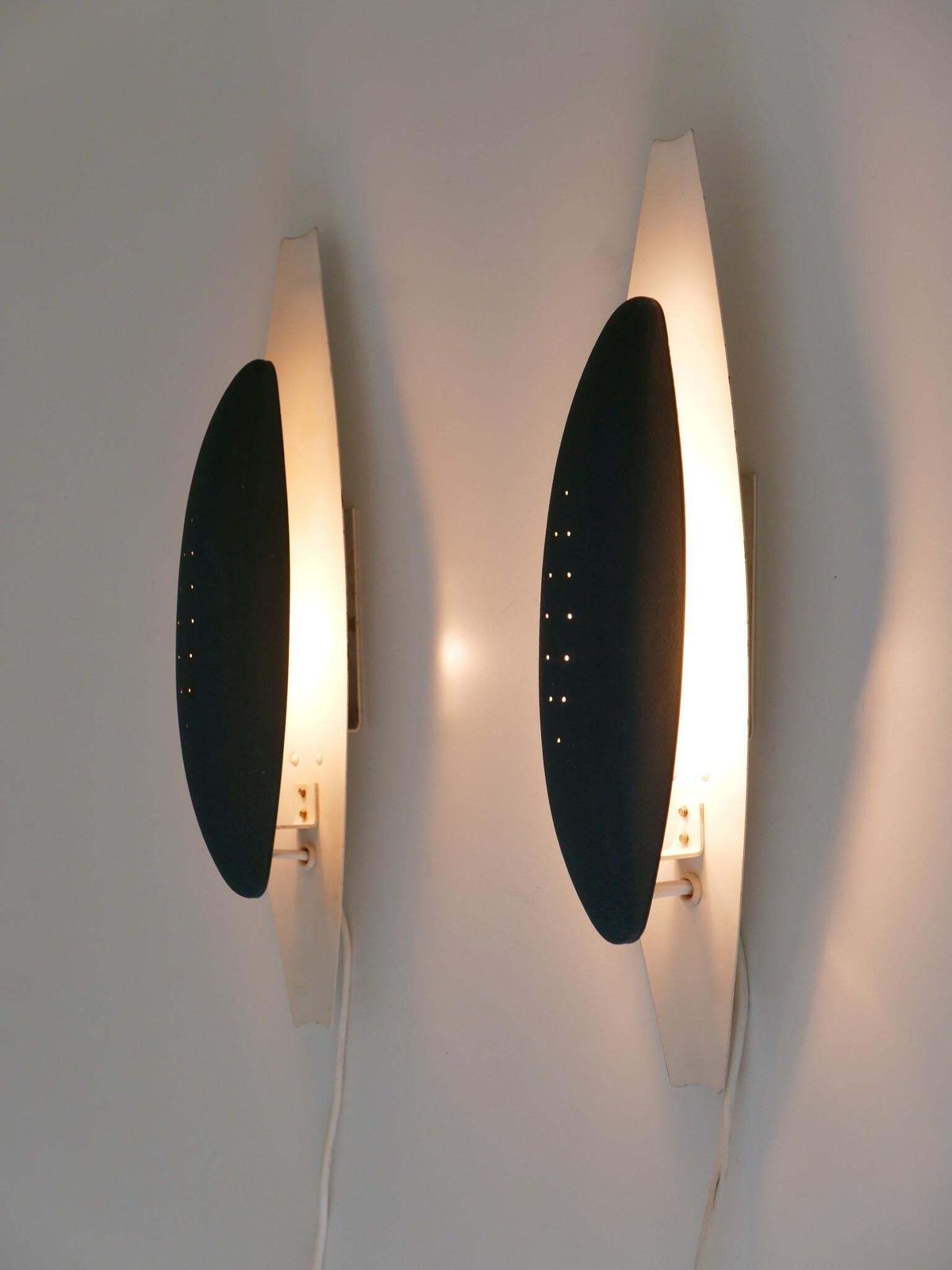 Set Of Two Rare & Elegant Mid Century Modern Sconces Or Wall Lights Sweden 1950s photo furniture