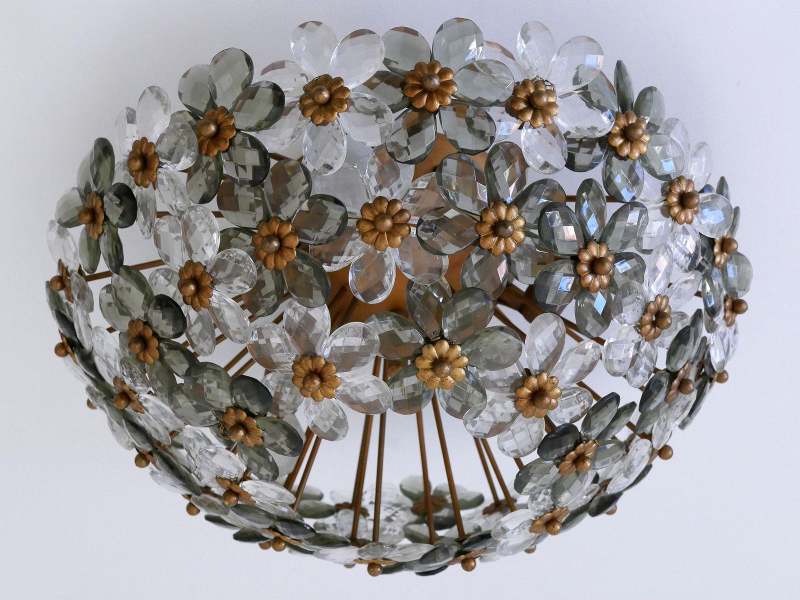 photo for sale Amazing Mid Century Ceiling Floral Lamp Or Flush Mount By Banci Firenze 1970s
