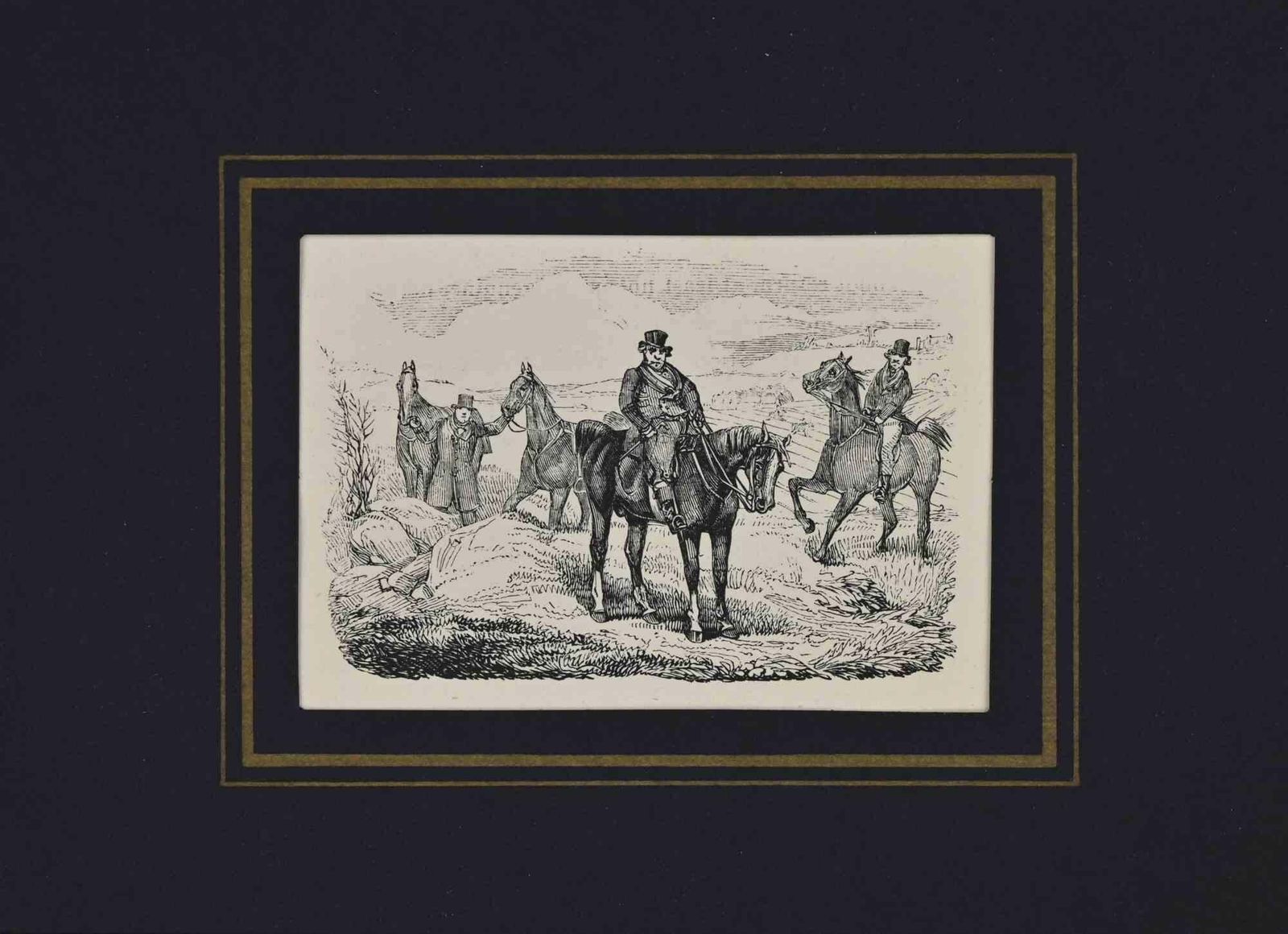 Unknowngentlemen Riding Horses   Lithograph   19th Century19th Century