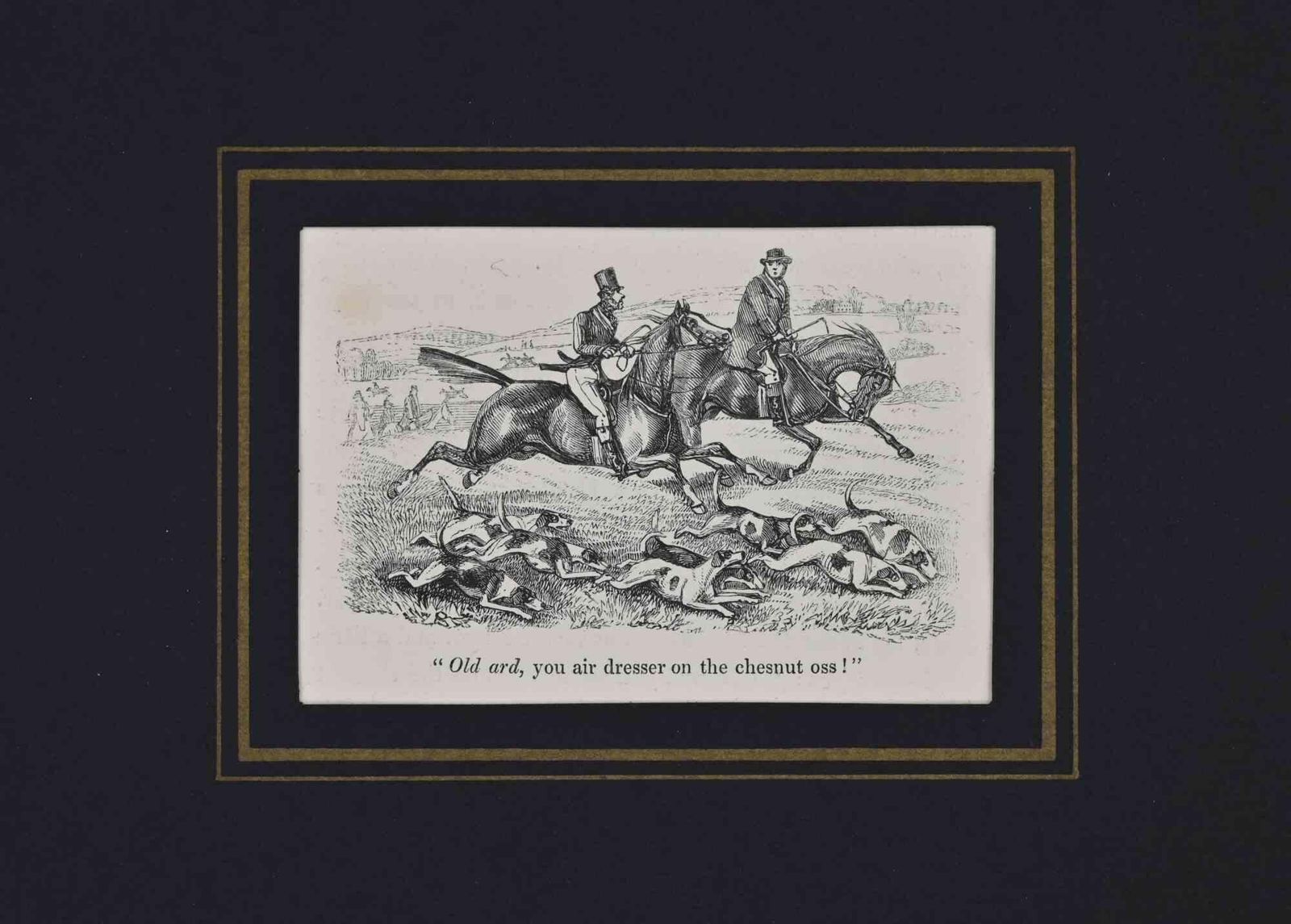 Unknowntwo Gentlemen Riding Horses   Lithograph   19th Century19th Century
