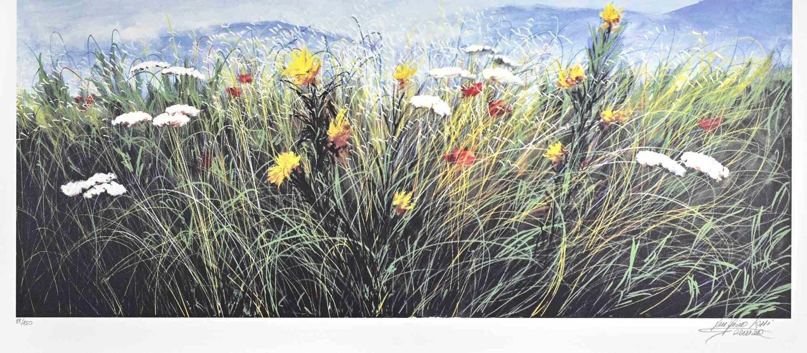 Luigino Rossi Garzionewildflowers   Screen Print By L. Rossi Garzione   Late 20th Centurylate 20th Century