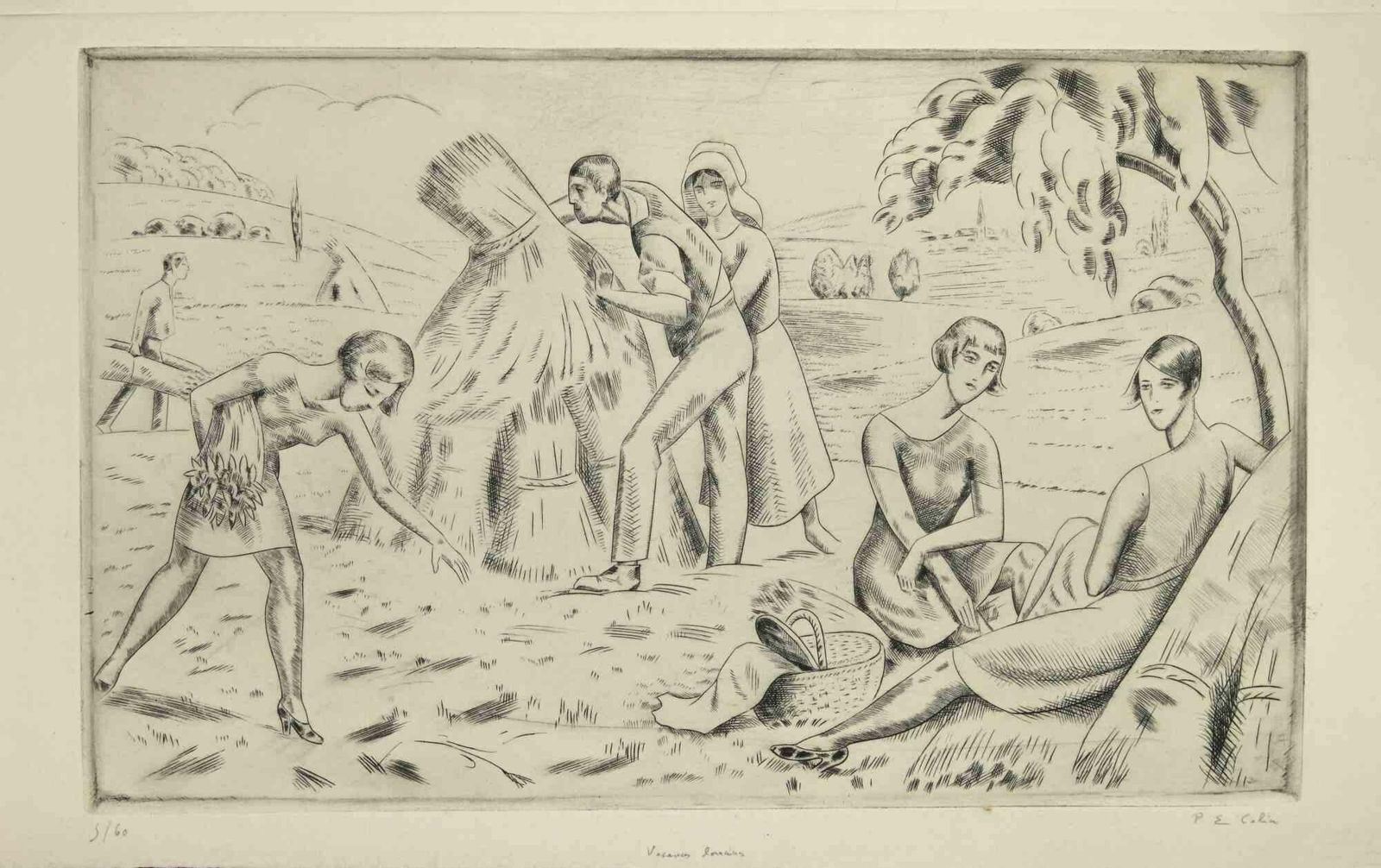 Paul Emile Colinthe Harvest   Etching By Paul Emile Colin   1930s1930s