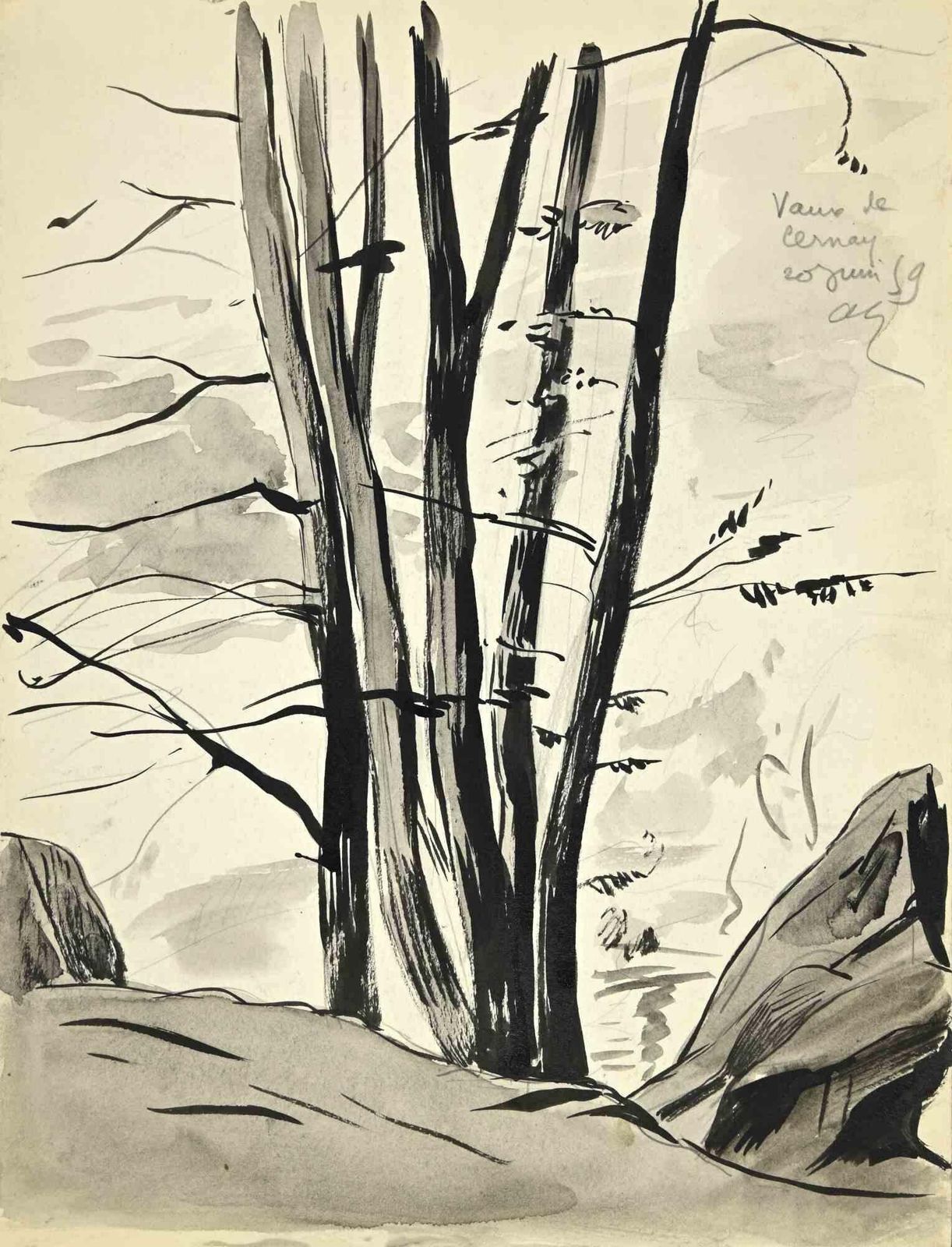 André Gallaudcernay Passage   Drawing By André Gallaud   19591959