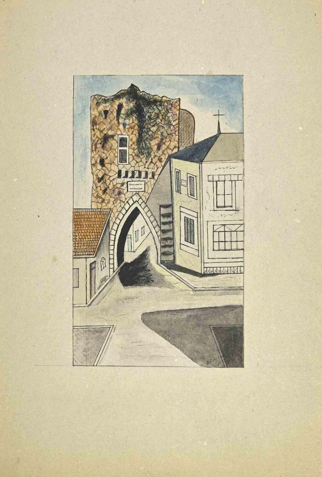 Albert Gaulmethe Rock   Drawing By Albert Gaulme   1950s1950s