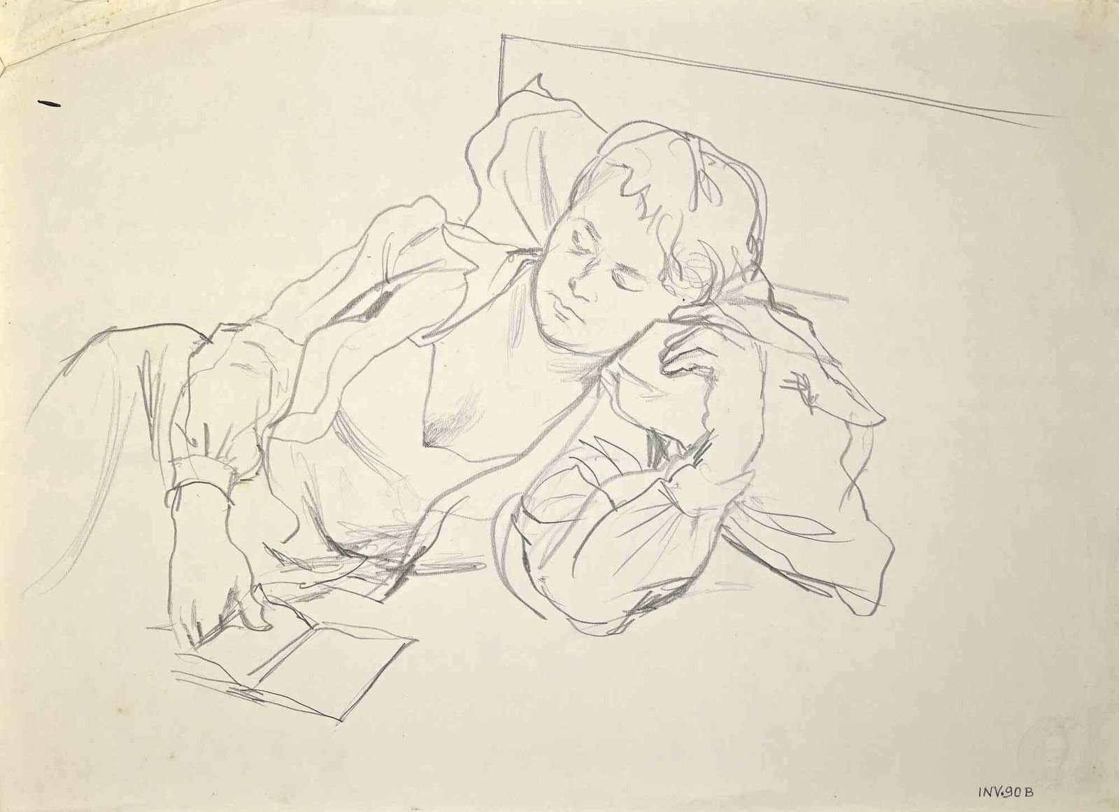 Mino Maccarisleeping Girl   Drawing By Mino Maccari   1930s1930s