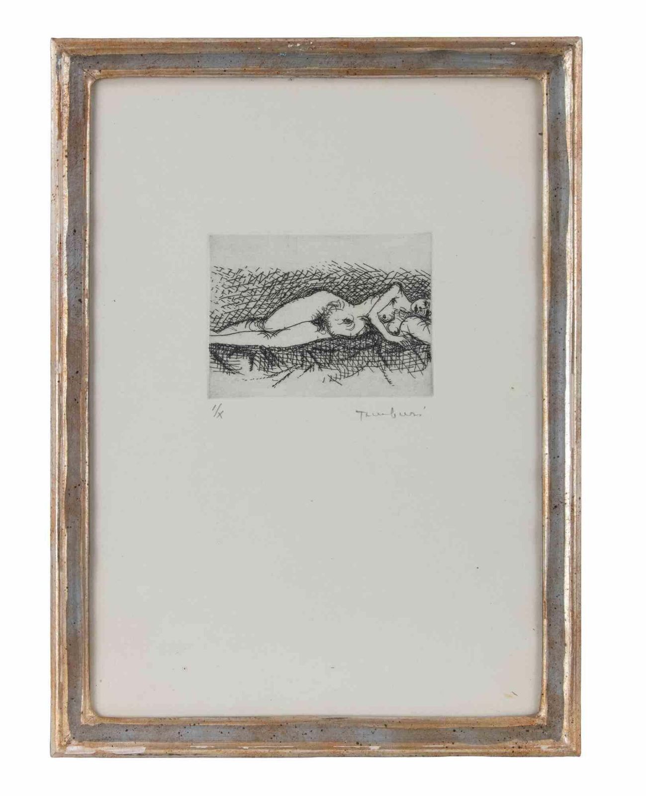 Orfeo Tamburisettembre, Una Donna   Etching By Orfeo Tamburi   19711971 photo furniture