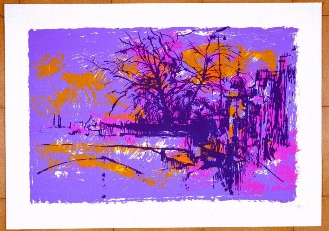 Nicola Simbarilandscape On Violet   Screen Print By Nicola Simbari   19751975