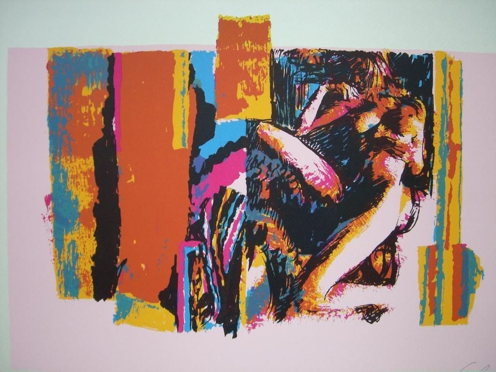 Nicola Simbarireclined Nude   Screen Print By Nicola Simbari   19761976