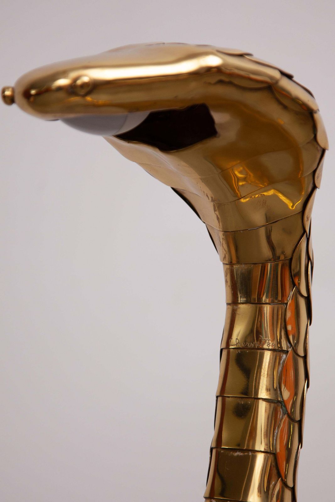 photo vinterior Large Floor Lamp, Cobra Sculpture Signed By Alain Chevret, 1985, France