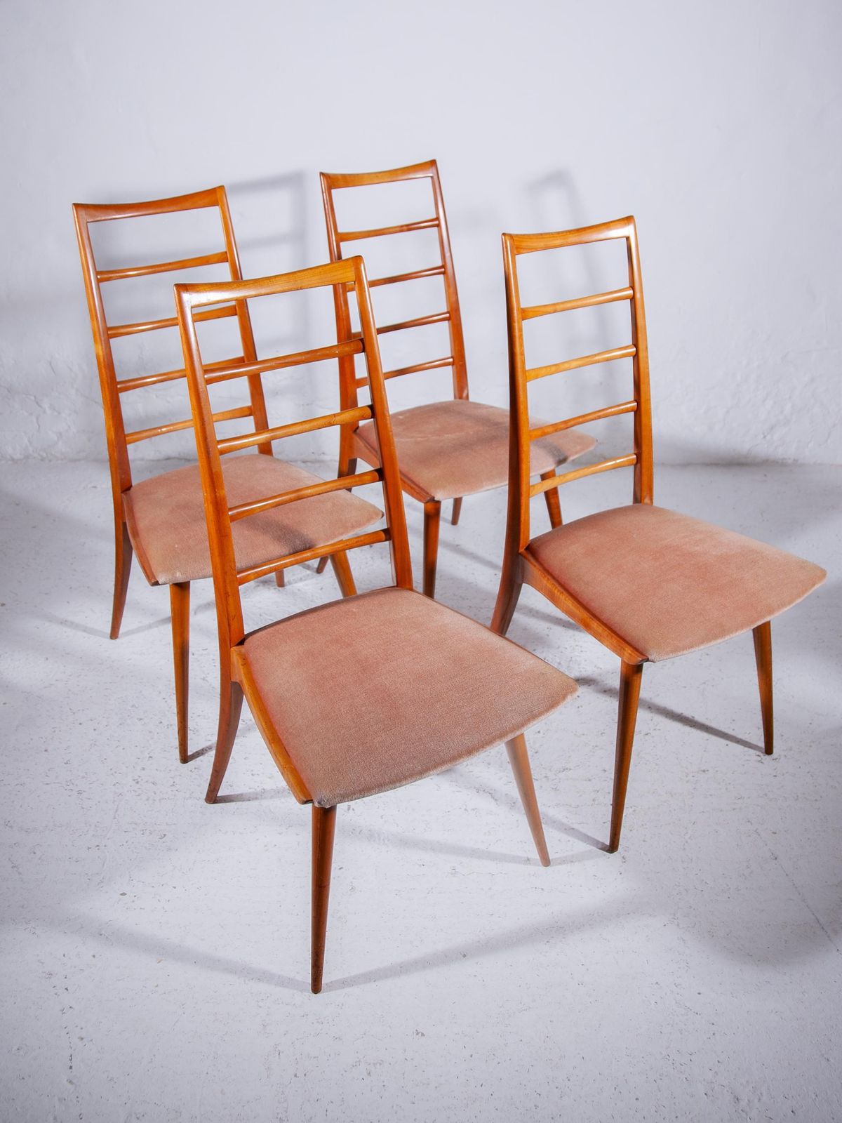 photo for sale Set Of Four High Back Ladder Dining Chairs Designed By Dettinger, Germany