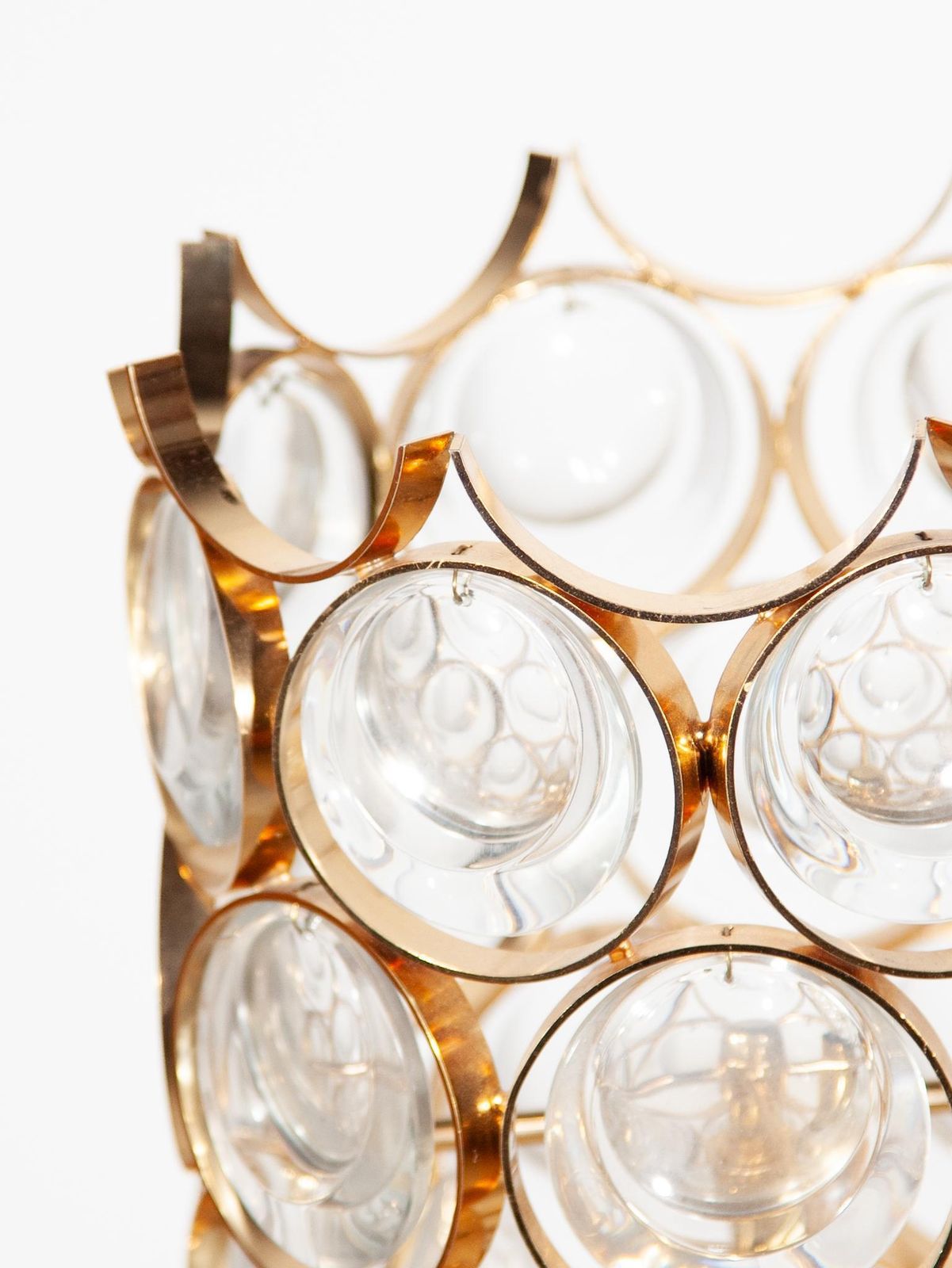 photo furniture Palwa Round Crystal, Gilt Large Floor Lamp, 1970s, Germany