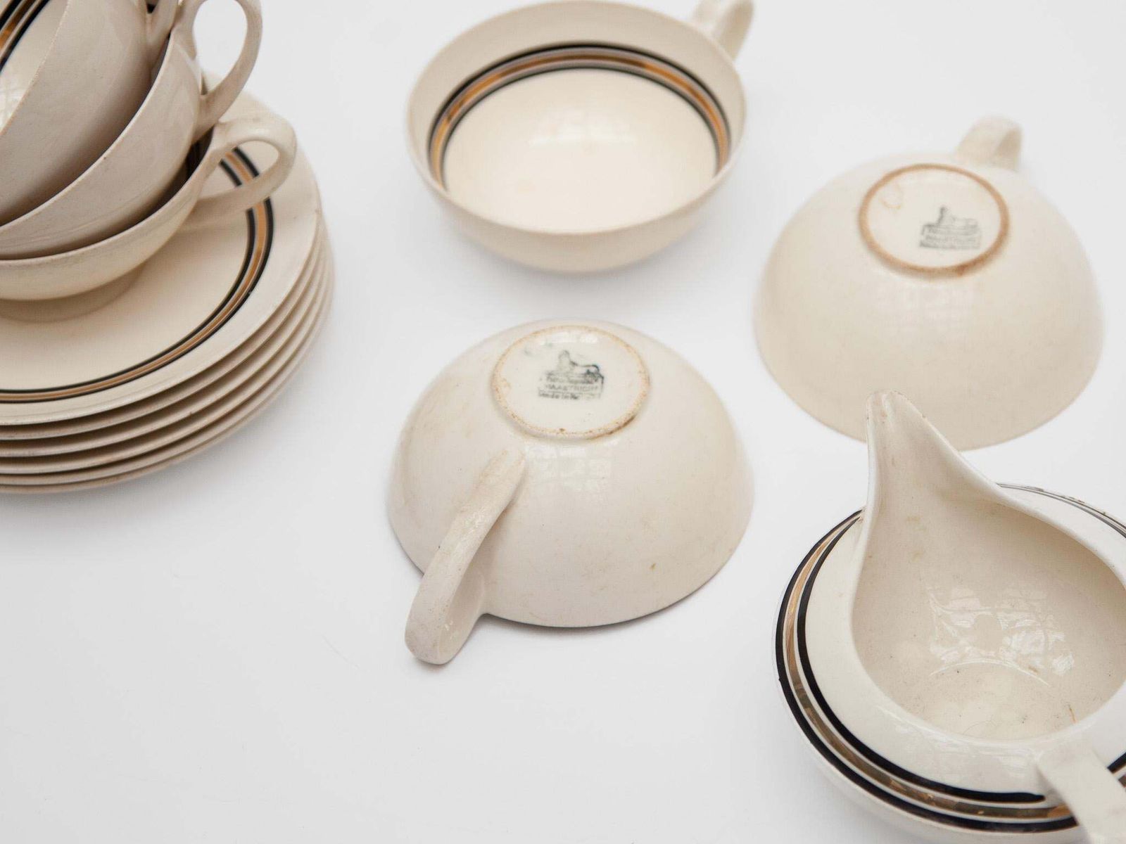 798.0 Edmond Bellefroid Tea Set By Petrus Regout Maastricht, Bauhaus, Dutch Art Deco photo