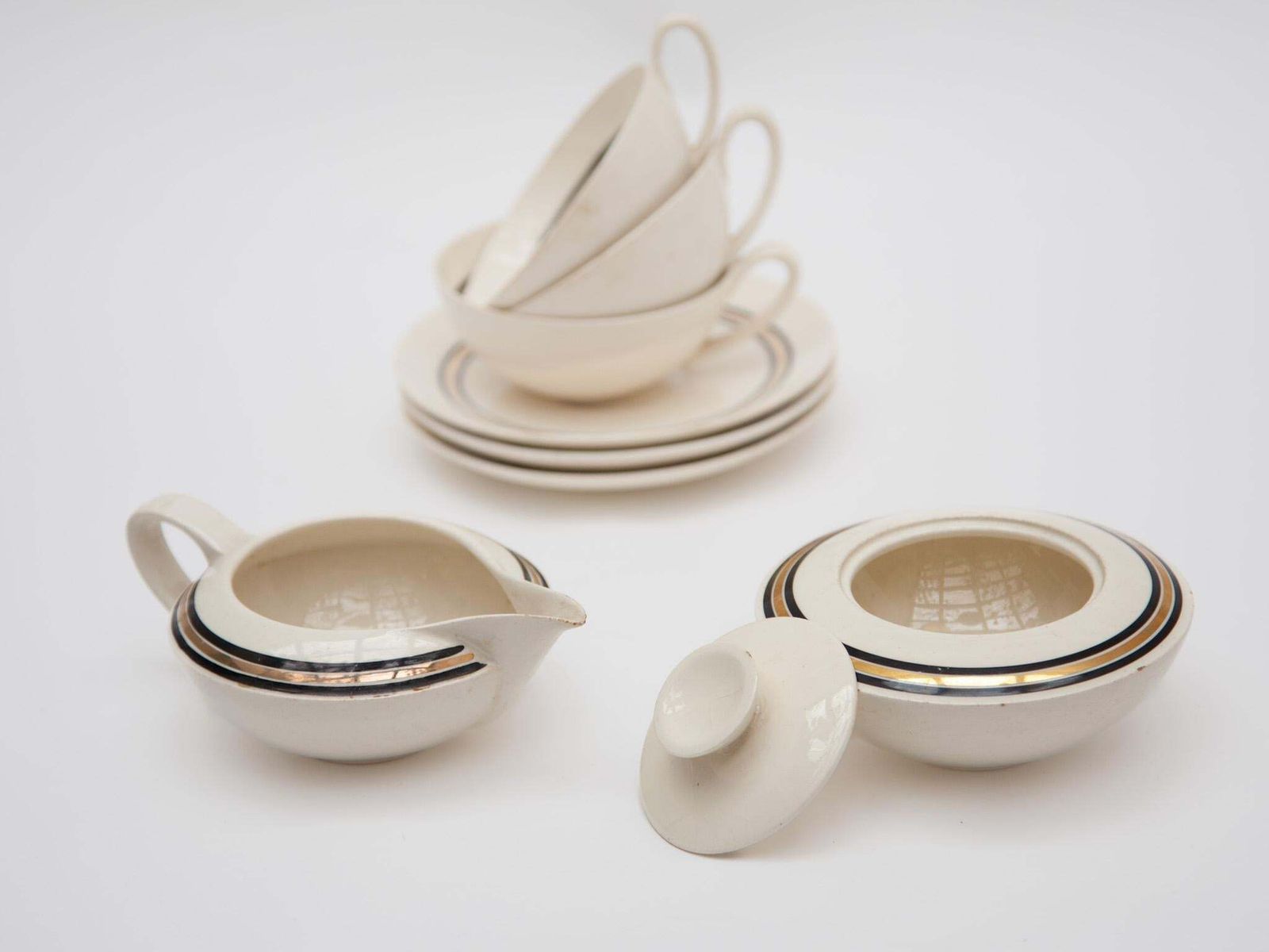 photo buy Edmond Bellefroid Tea Set By Petrus Regout Maastricht, Bauhaus, Dutch Art Deco