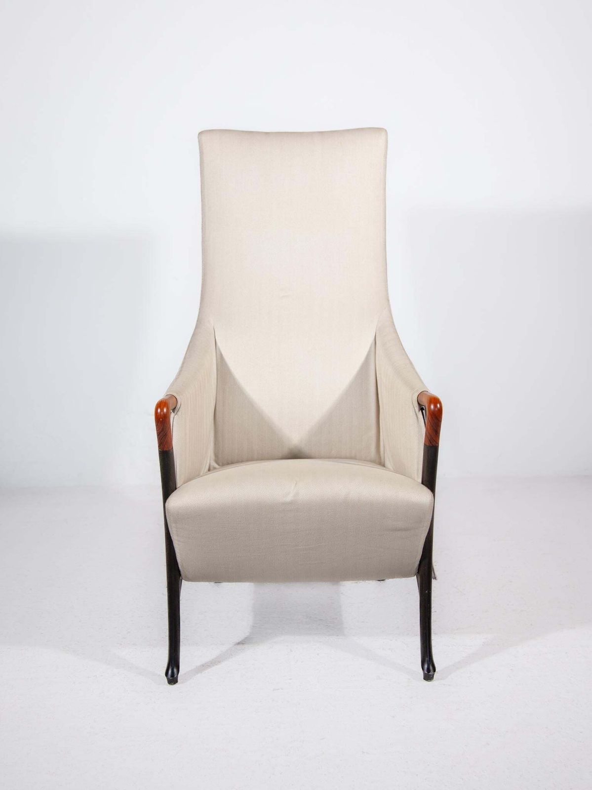 Set Of Two Highback Lounge Chairs And Footstool By Umberto Asnago, 1980 photo furniture