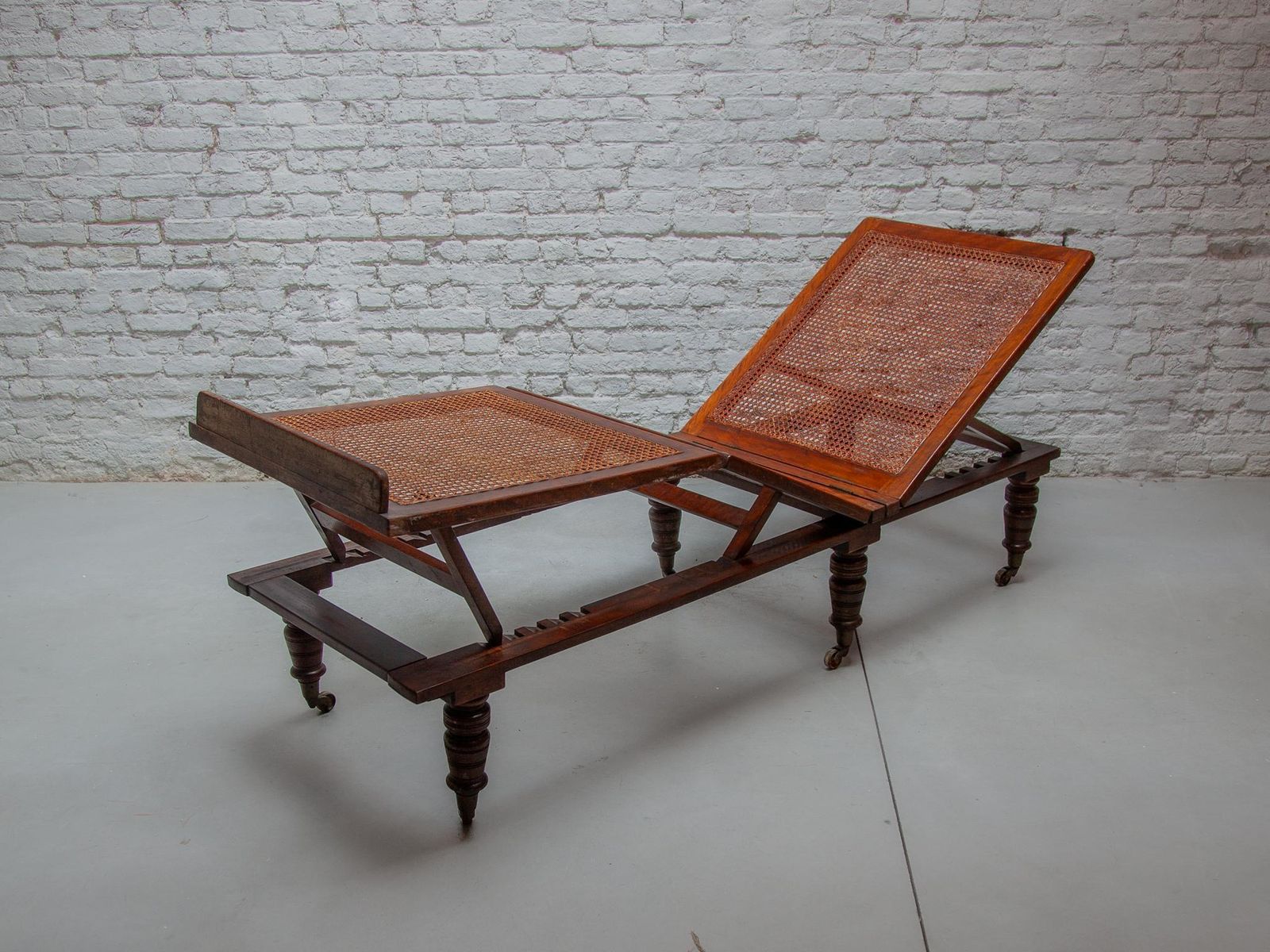 6276.0 Antique Exotic Folding & Adjustable Daybed "British Campaign Furniture" London photo