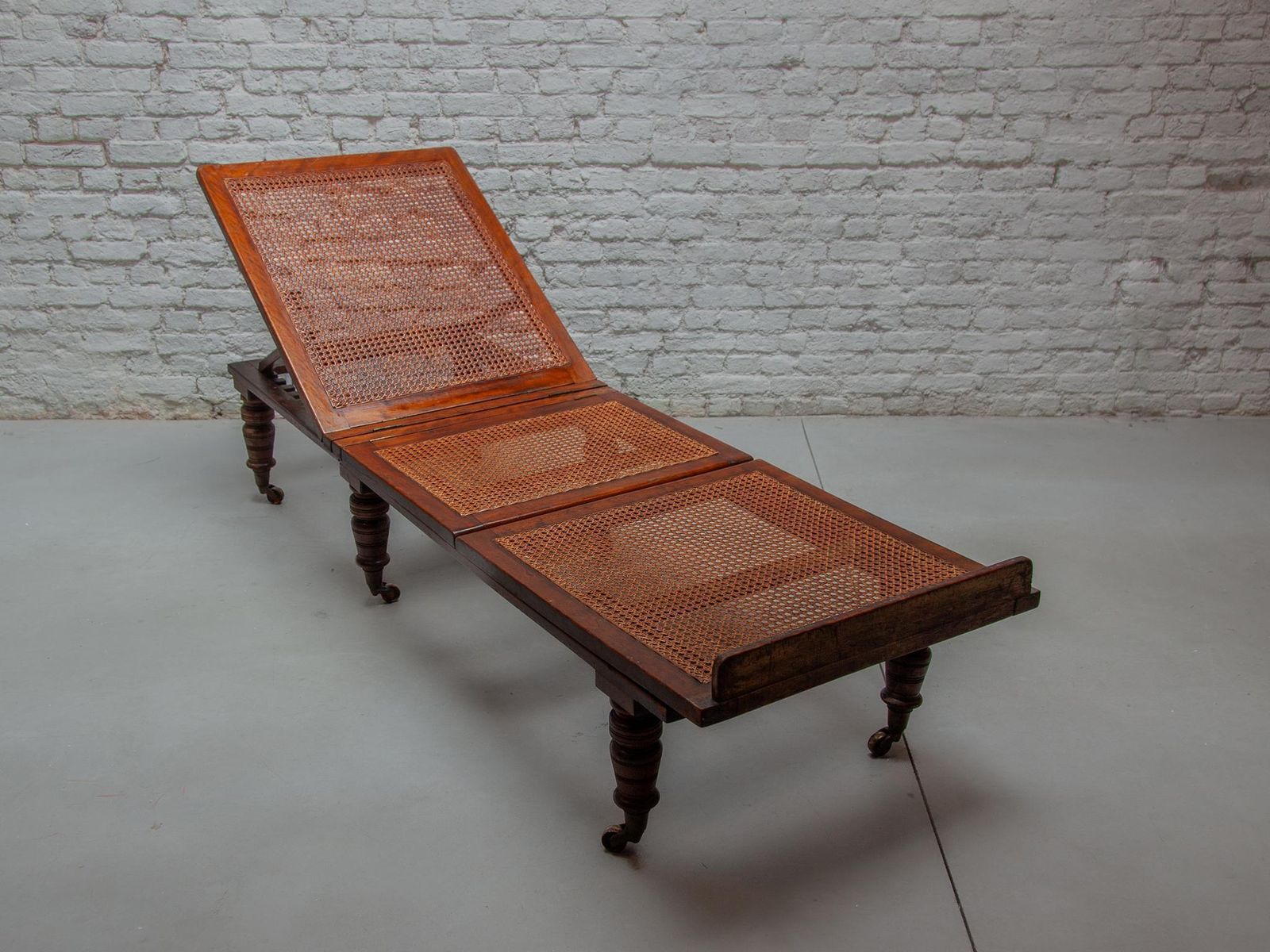 photo vinterior Antique Exotic Folding & Adjustable Daybed "British Campaign Furniture" London