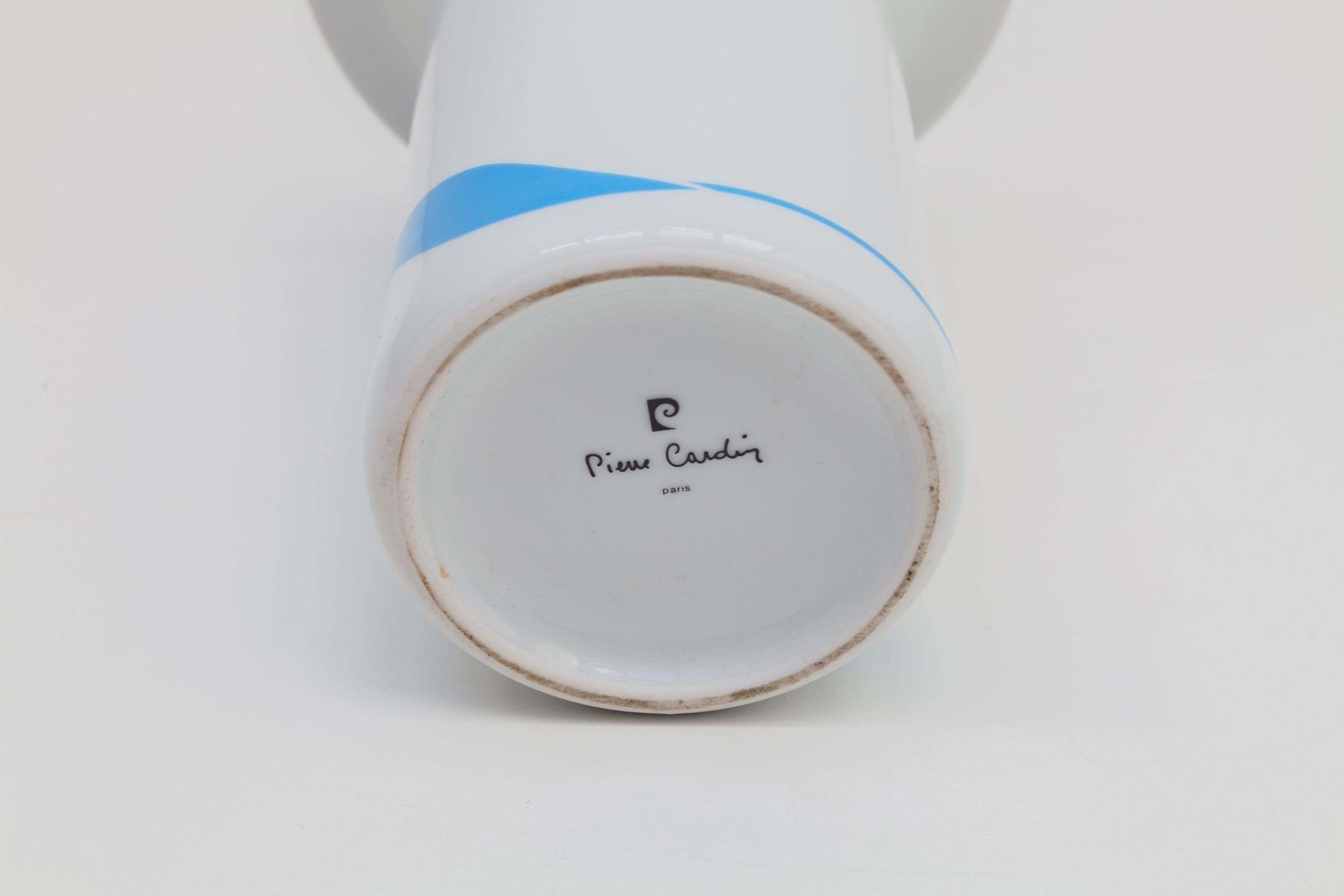 Pierre Cardin Porcelain Vase, Blue Wave, 1960s, France photo buy