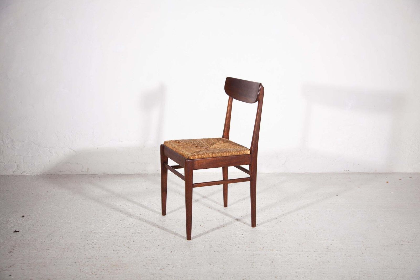 Teak Dining Chairs With Rattan Sea, T 1959, Belgium photo 851.0