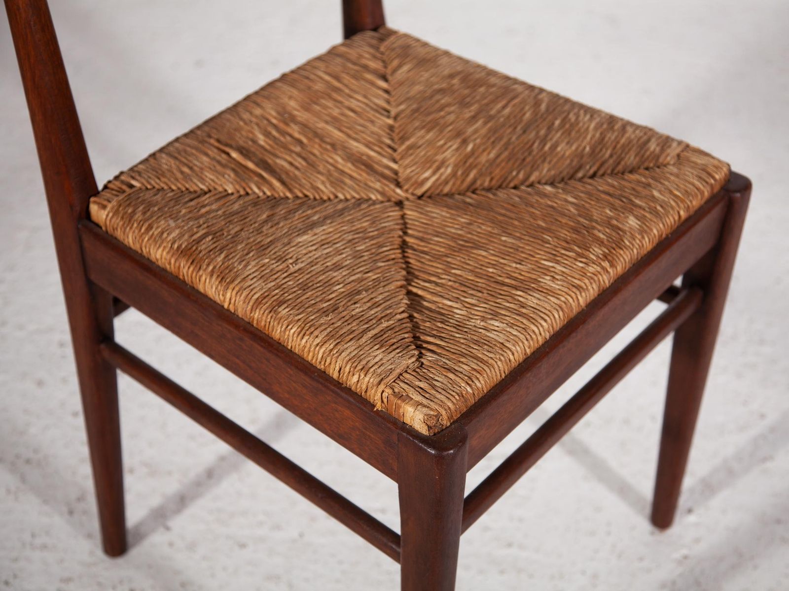 photo vinterior Teak Dining Chairs With Rattan Sea, T 1959, Belgium