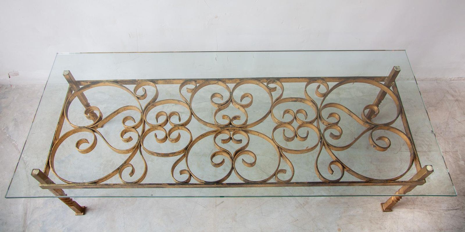 Large Wrought Iron Coffee Table In The Manner Of Gilbert Poillerat, France, 1950s photo furniture